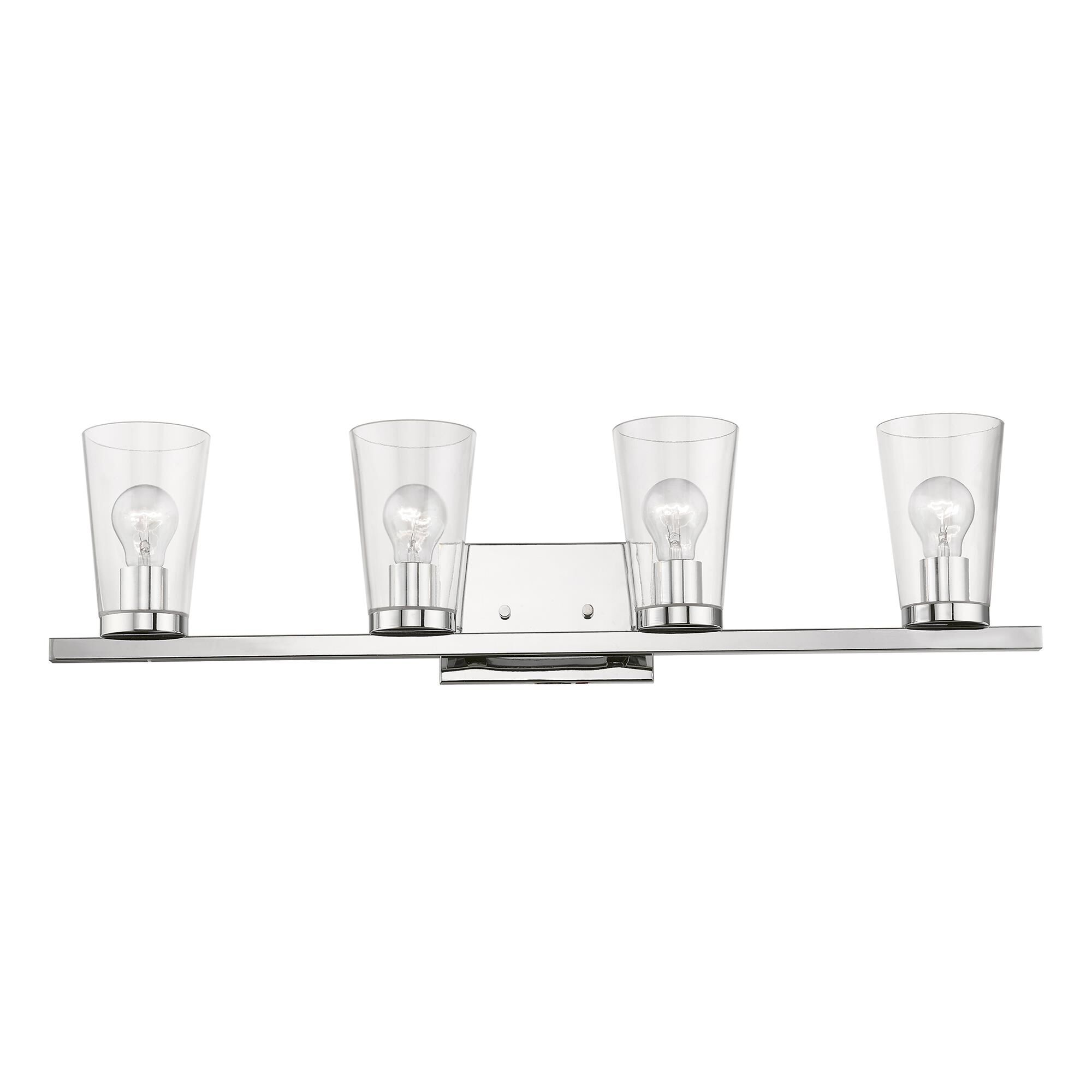 Shown in Polished Chrome finish and Clear glass