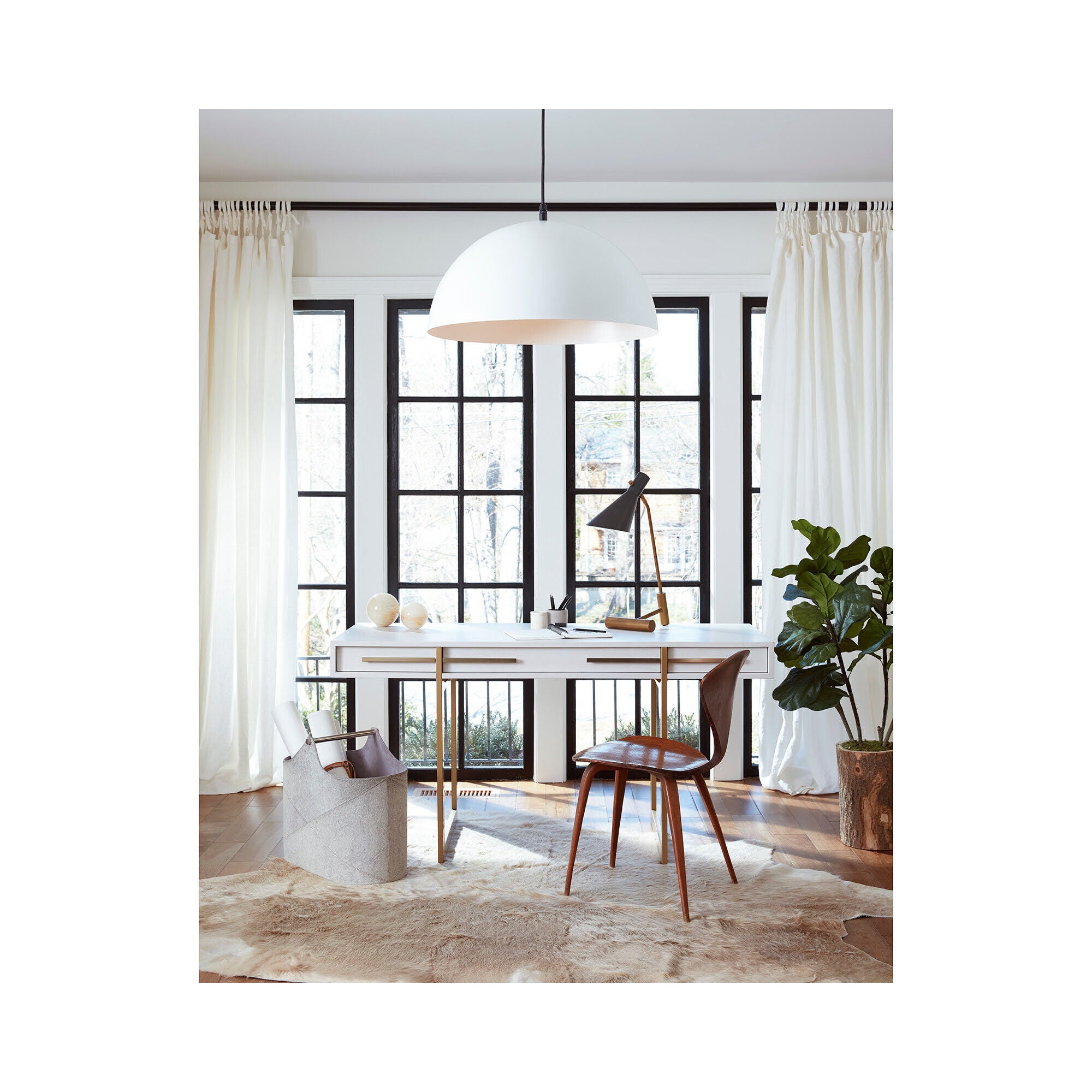 Shown in Grey finish and - None - shade