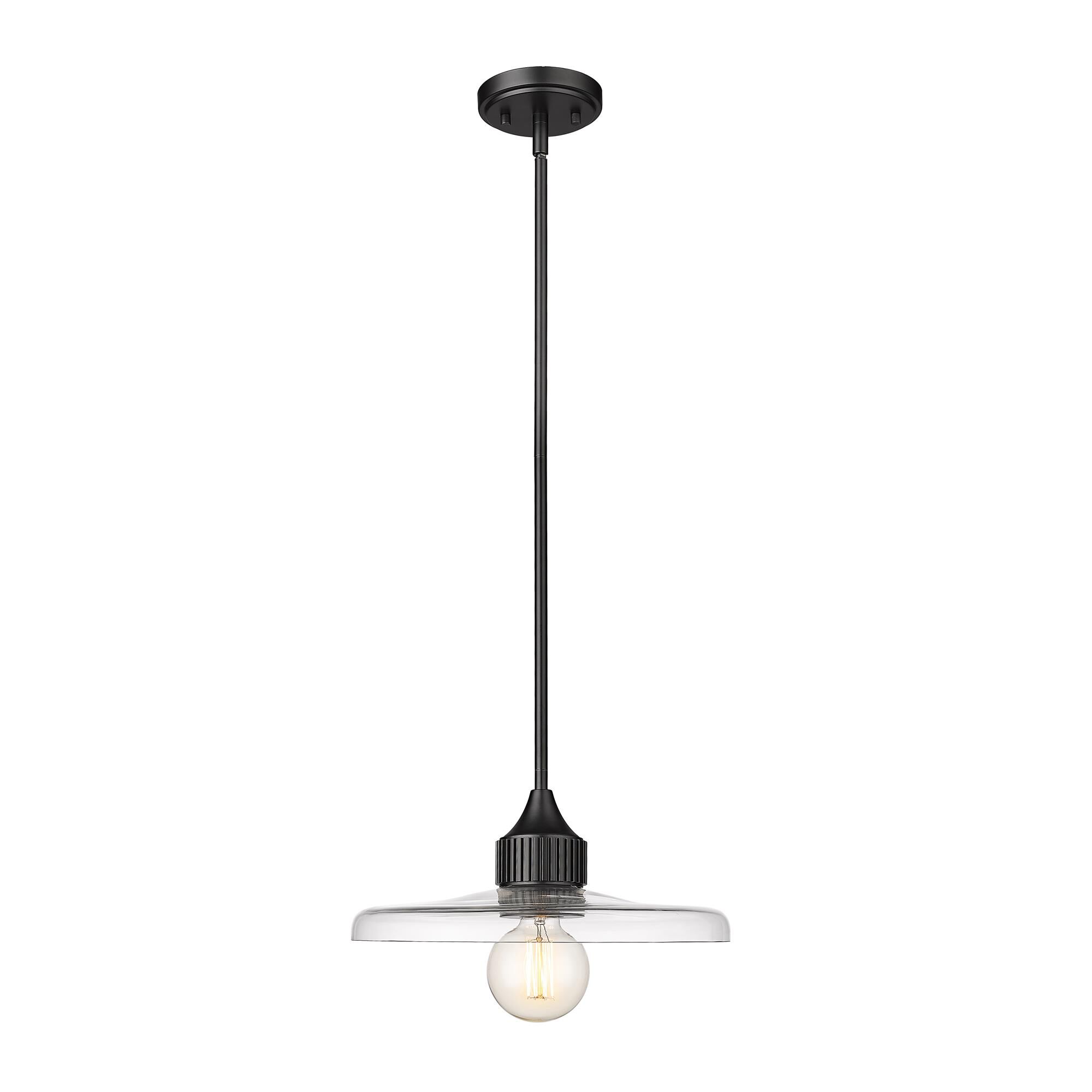 Shown in Matte Black finish and Clear glass