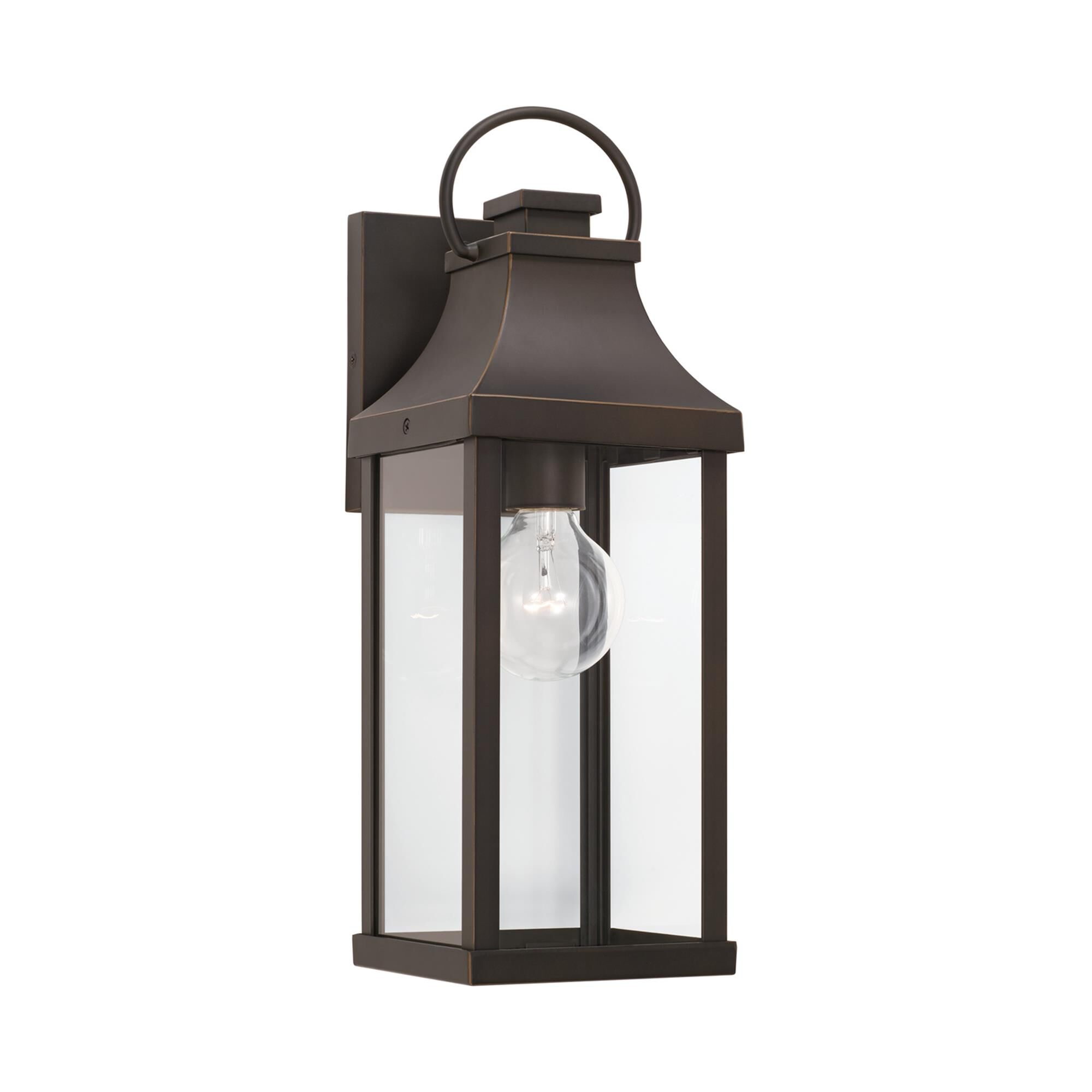 Shown in Oiled Bronze finish and Clear glass