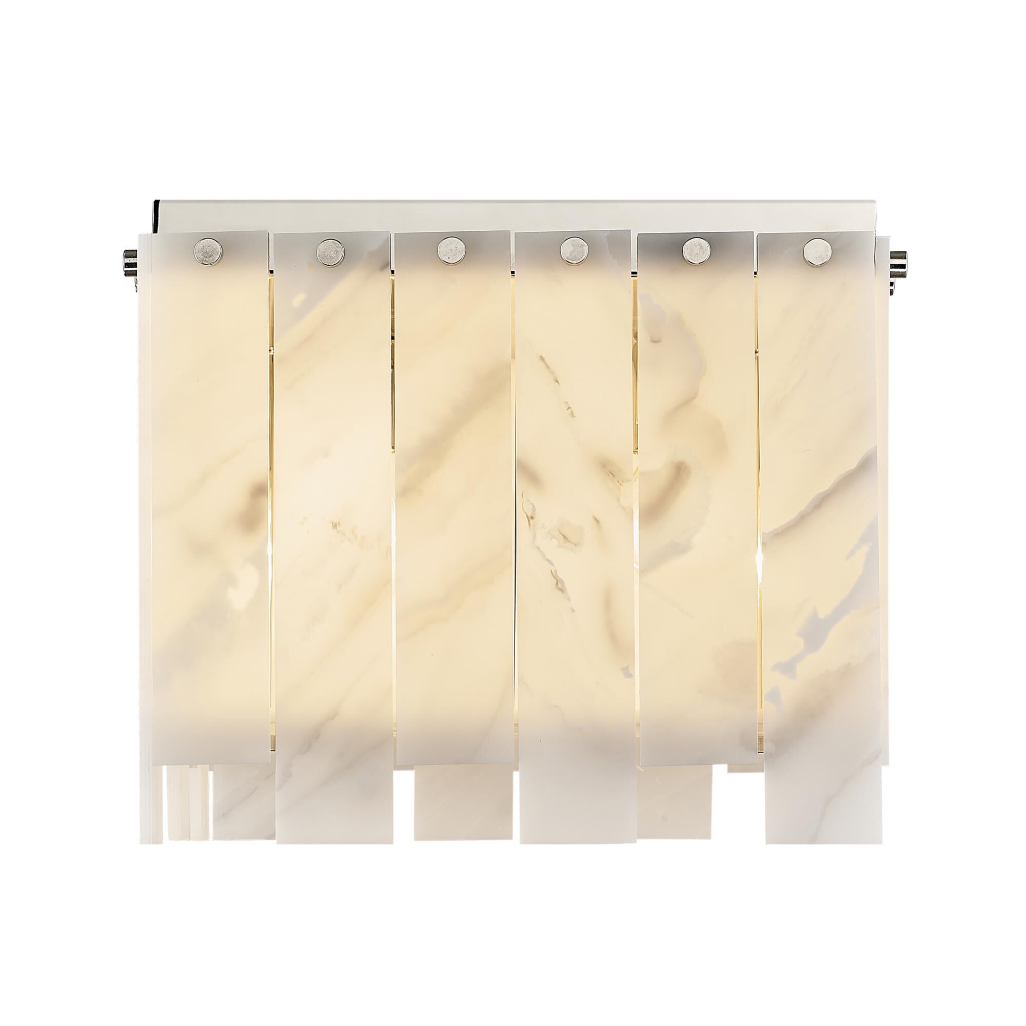 Shown in Polished Nickel finish and Alabaster Resin shade