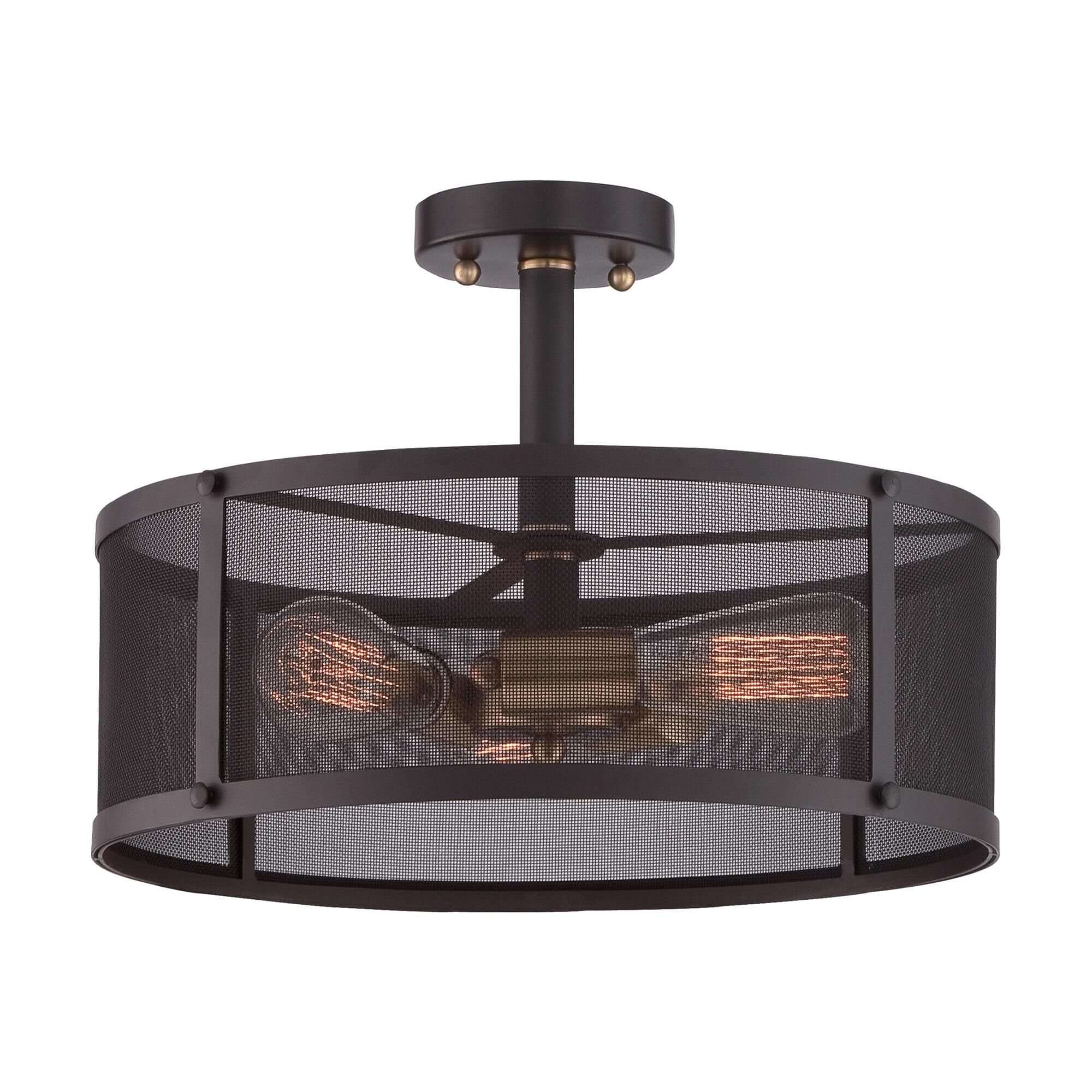 Union Station 16 Inch 3 Light Semi Flush Mount by Quoizel