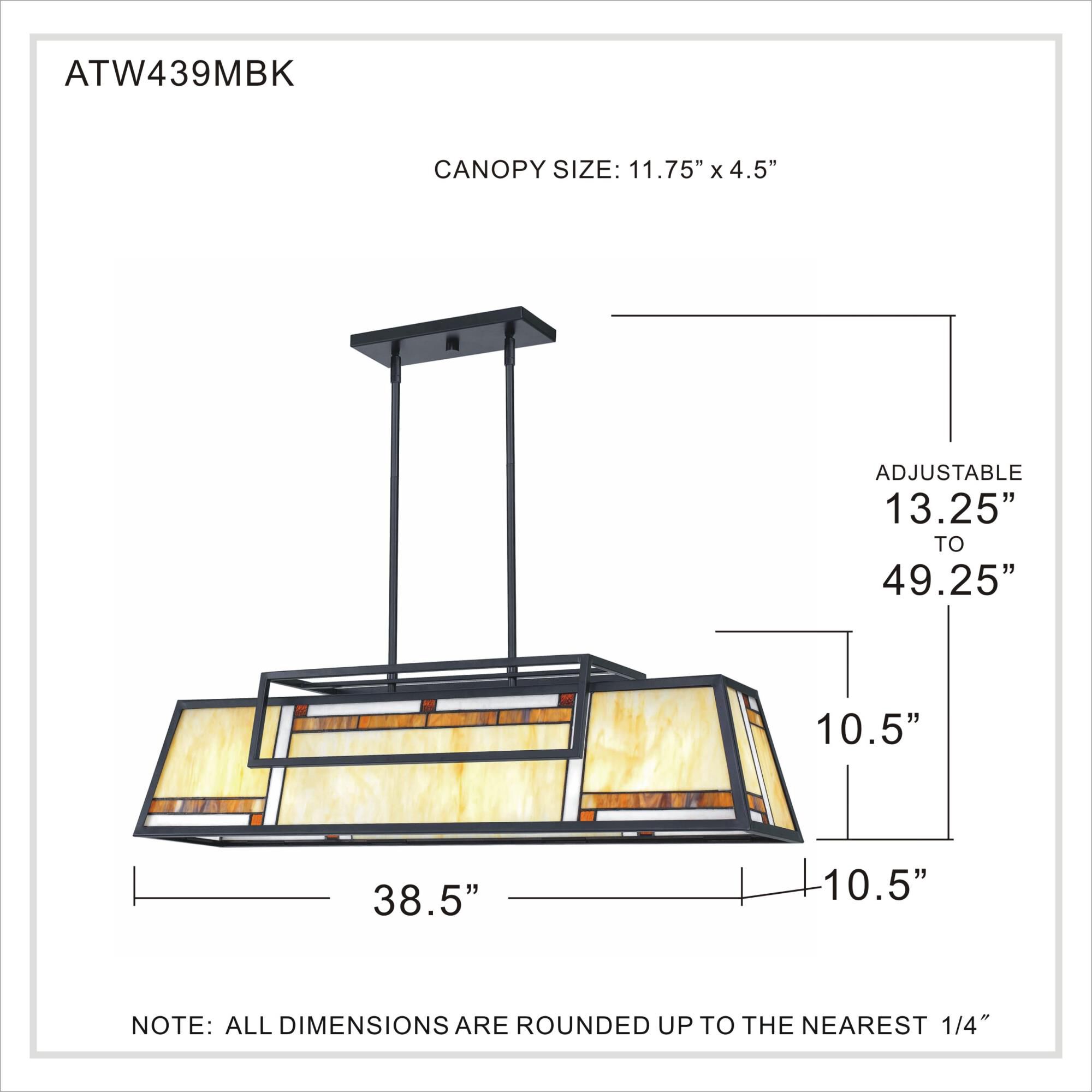 38 Inch 4 Light Linear Suspension Light by Quoizel