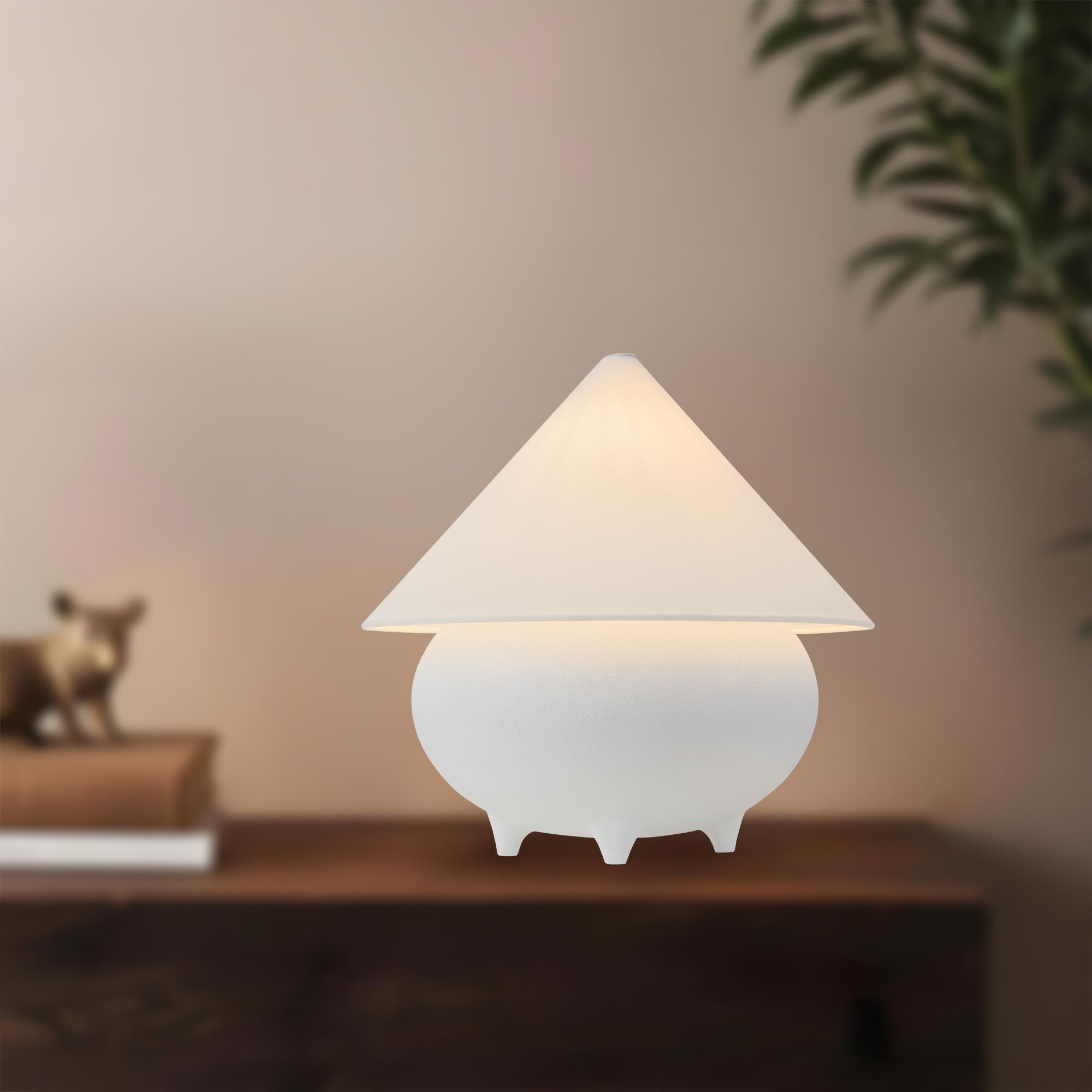 Shown in Antique White finish and White Linen shade