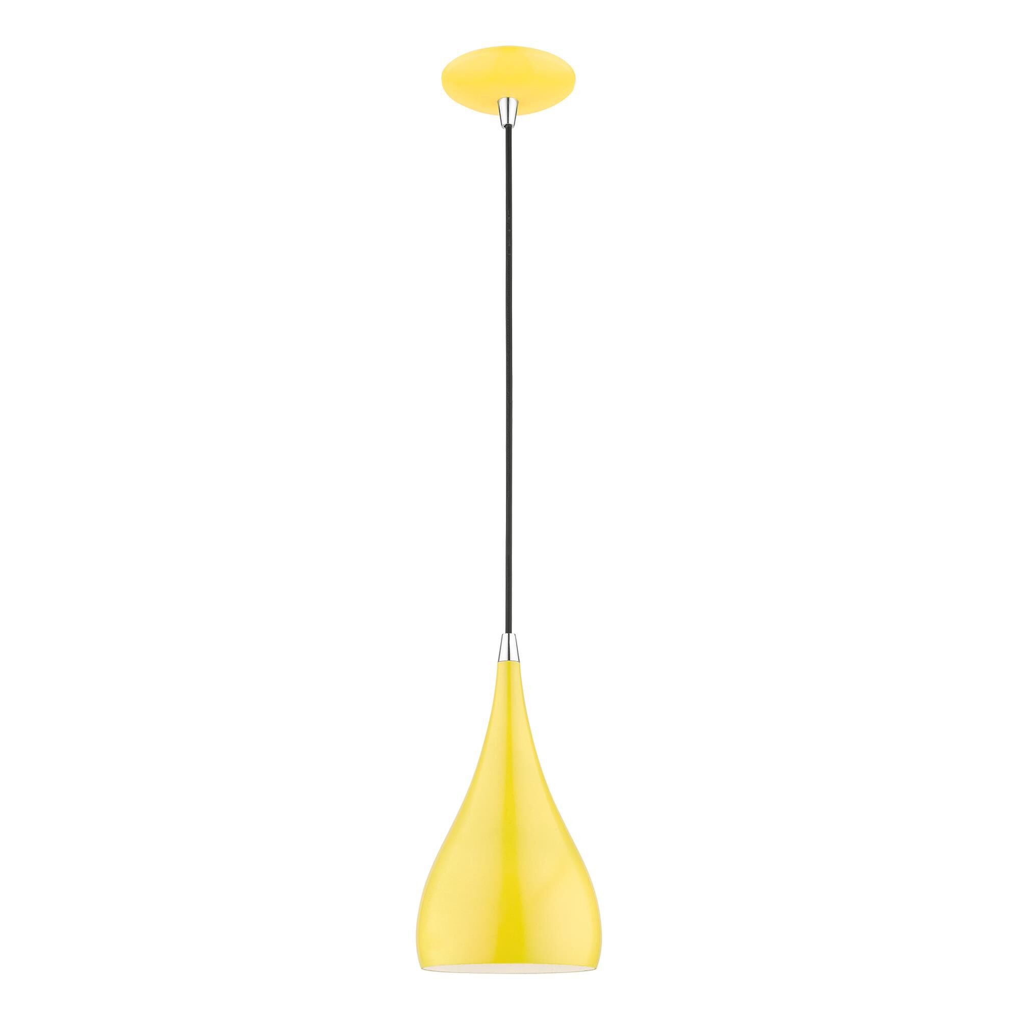 Shown in Shiny Yellow with Polished Chrome Accents finish and Shiny Yellow Aluminum With Shiny White Inside shade
