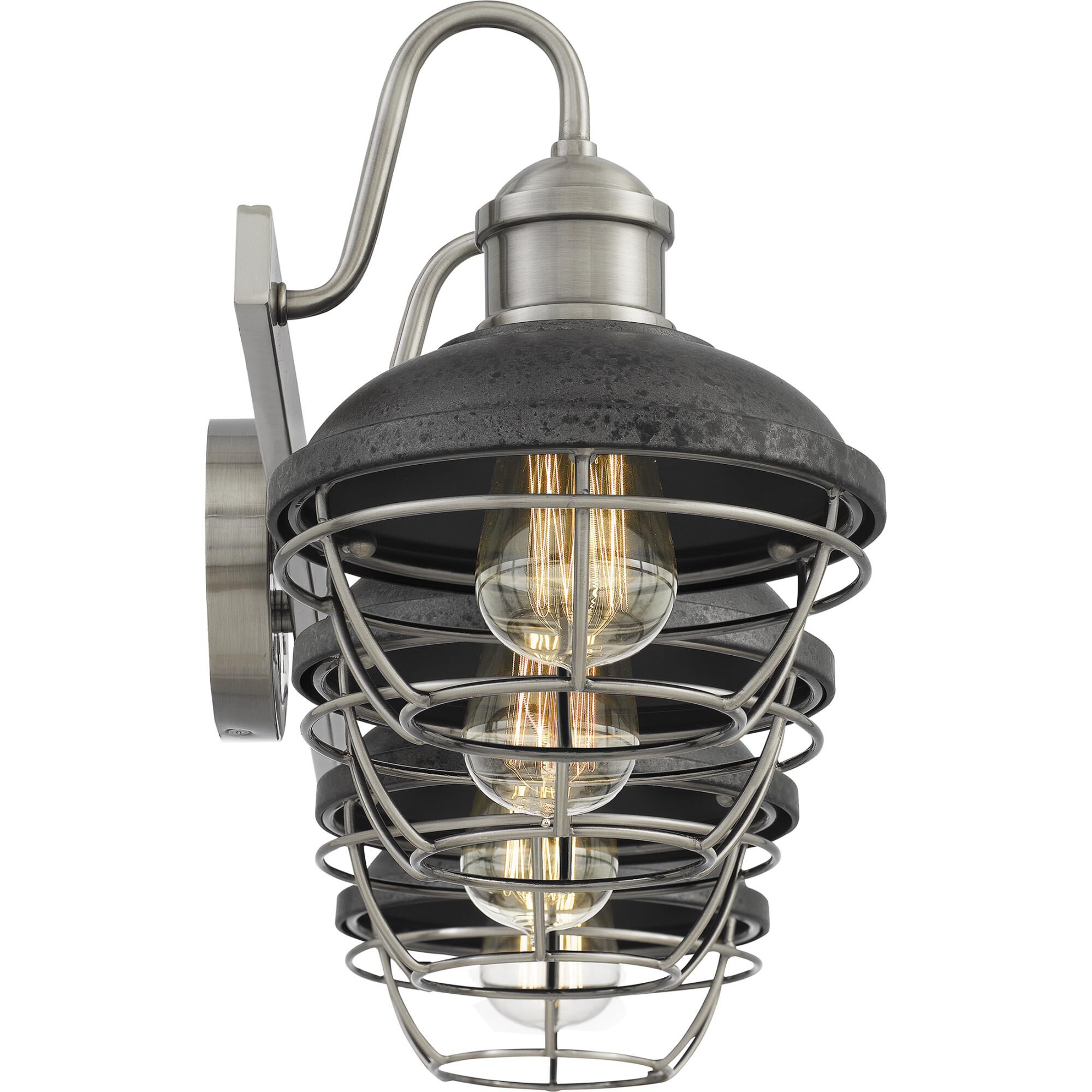 Shown in Antique Polished Nickel finish and Metal Cage shade