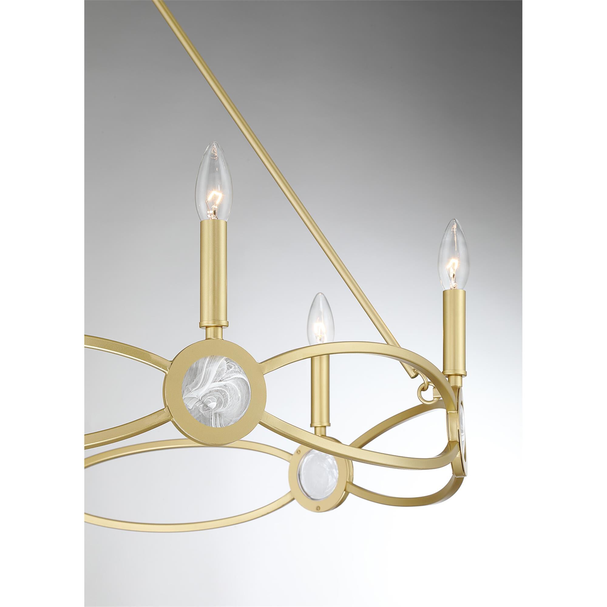 Shown in Spun Gold finish and Strie glass