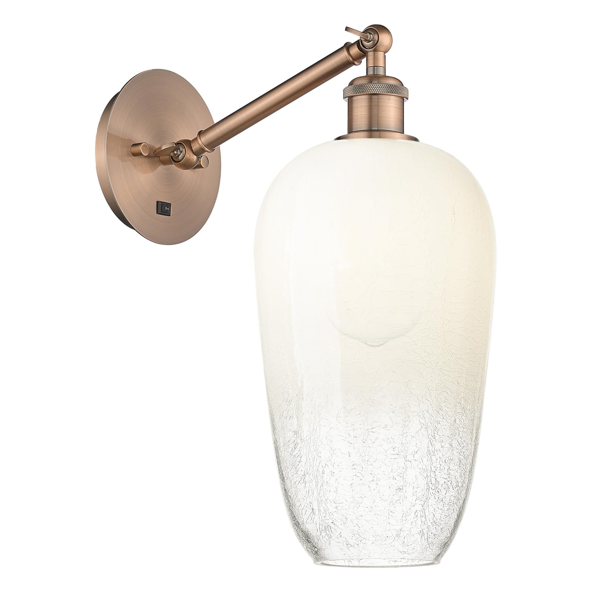 Shown in Antique Copper finish and Opal glass