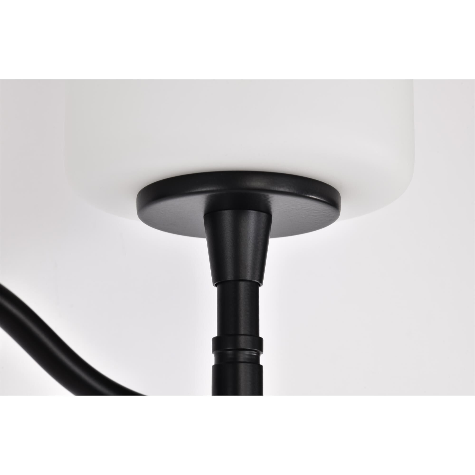 Shown in Matte Black finish and White Opal glass