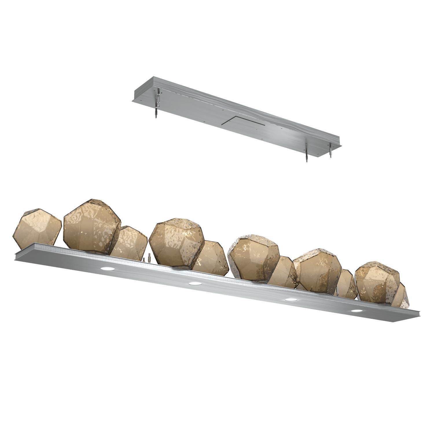 Shown in Satin Nickel finish and Bronze glass