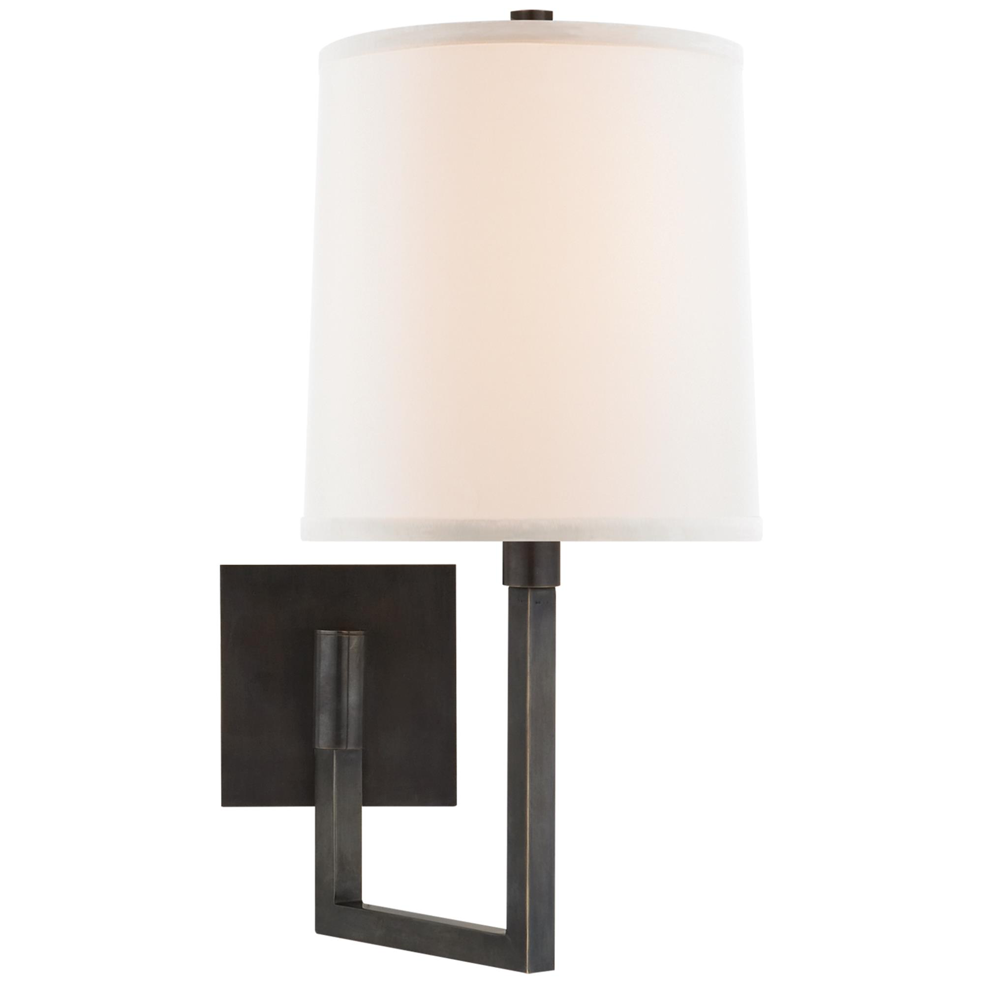Shown in Bronze finish and Linen shade