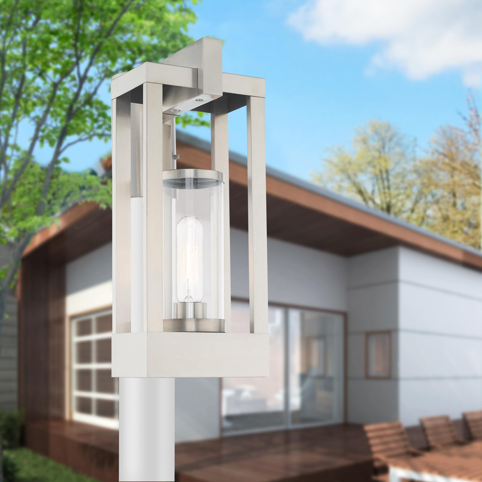 Livex Lighting Delancey 15 Inch Tall Outdoor Post Lamp