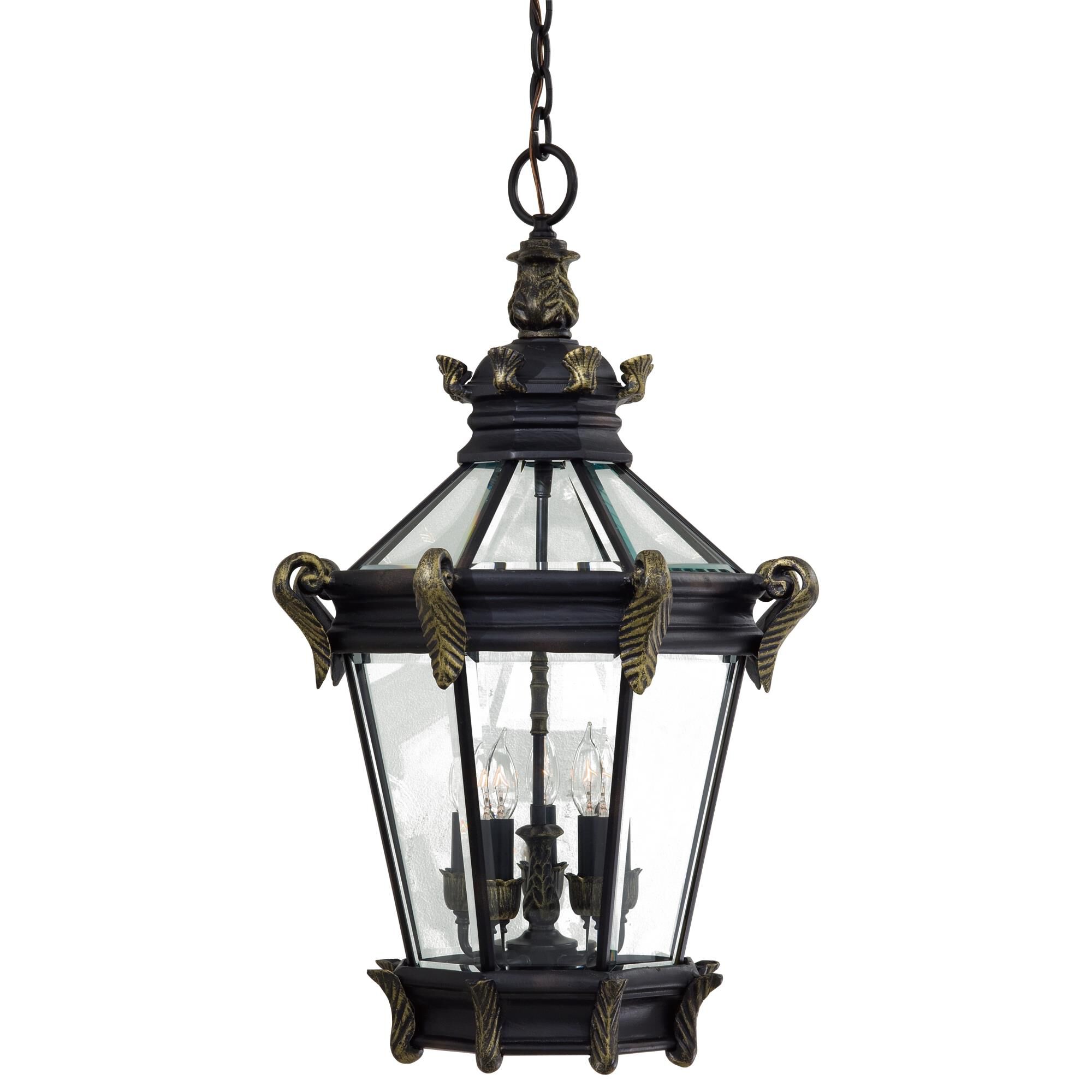 Shown in Heritage W/ Gold Highlights finish and Clear Beveled Panels glass