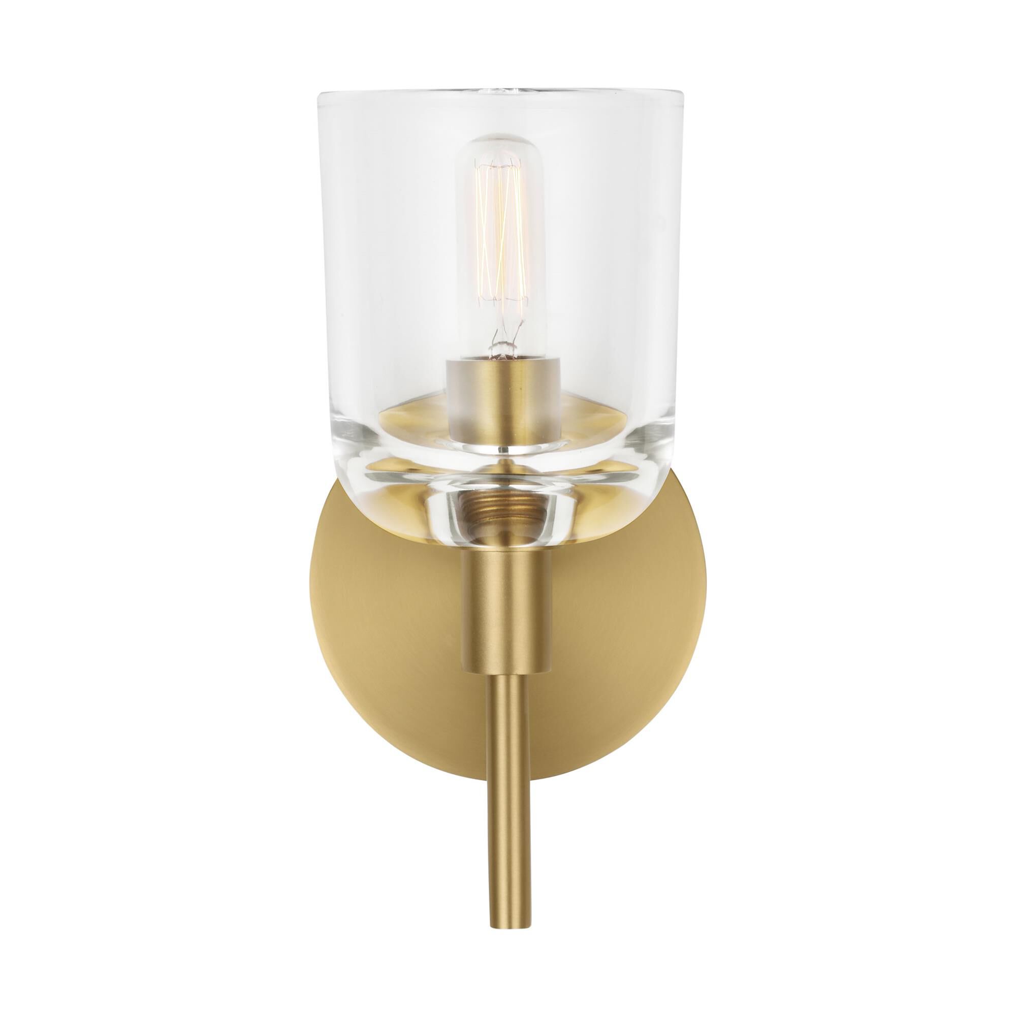 Shown in Burnished Brass finish and Clear glass