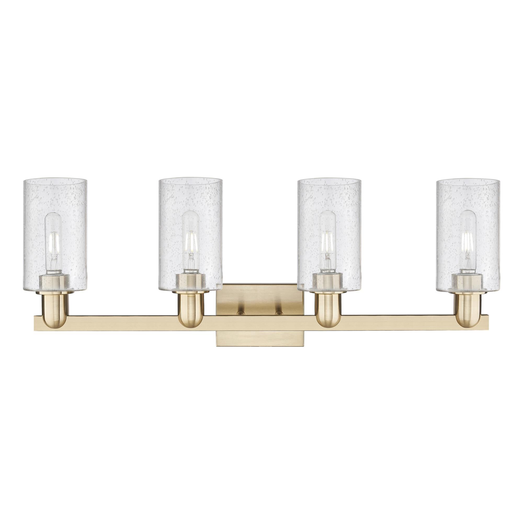 Shown in Champagne Bronze finish and Seedy glass