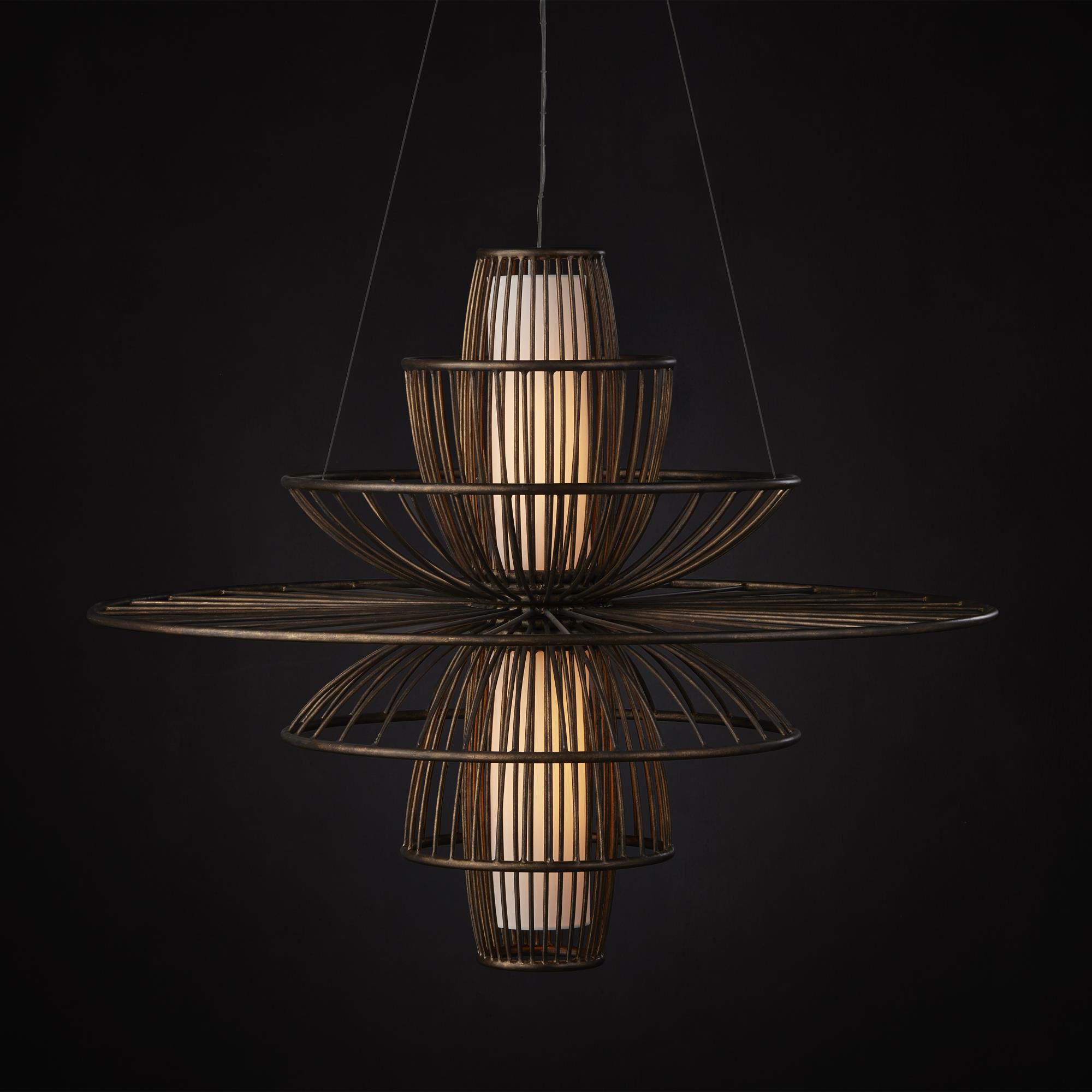 Benjiro 42 Inch 2 Light LED Chandelier by Currey and Company