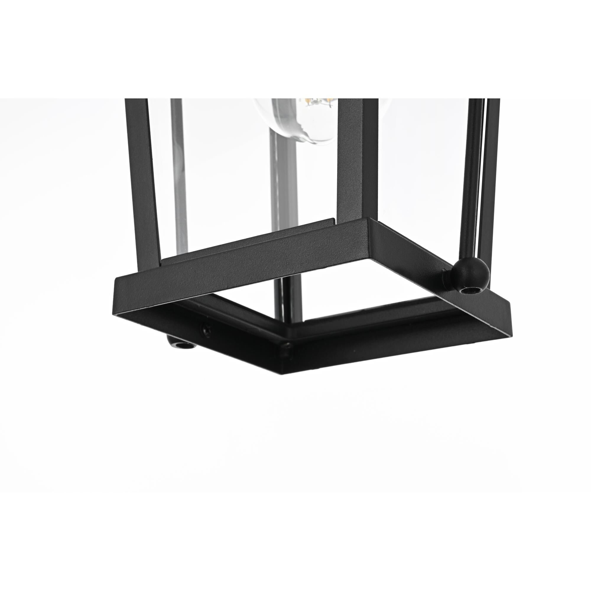 Shown in Black finish and Clear glass