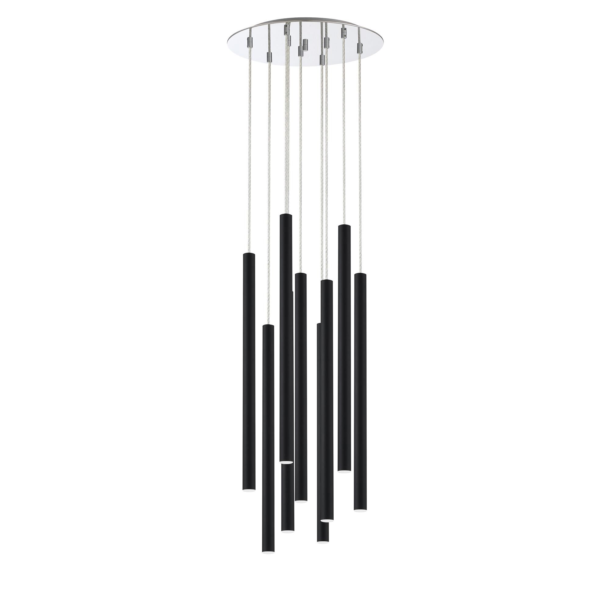 Shown in Chrome finish and Steel glass and Steel shade