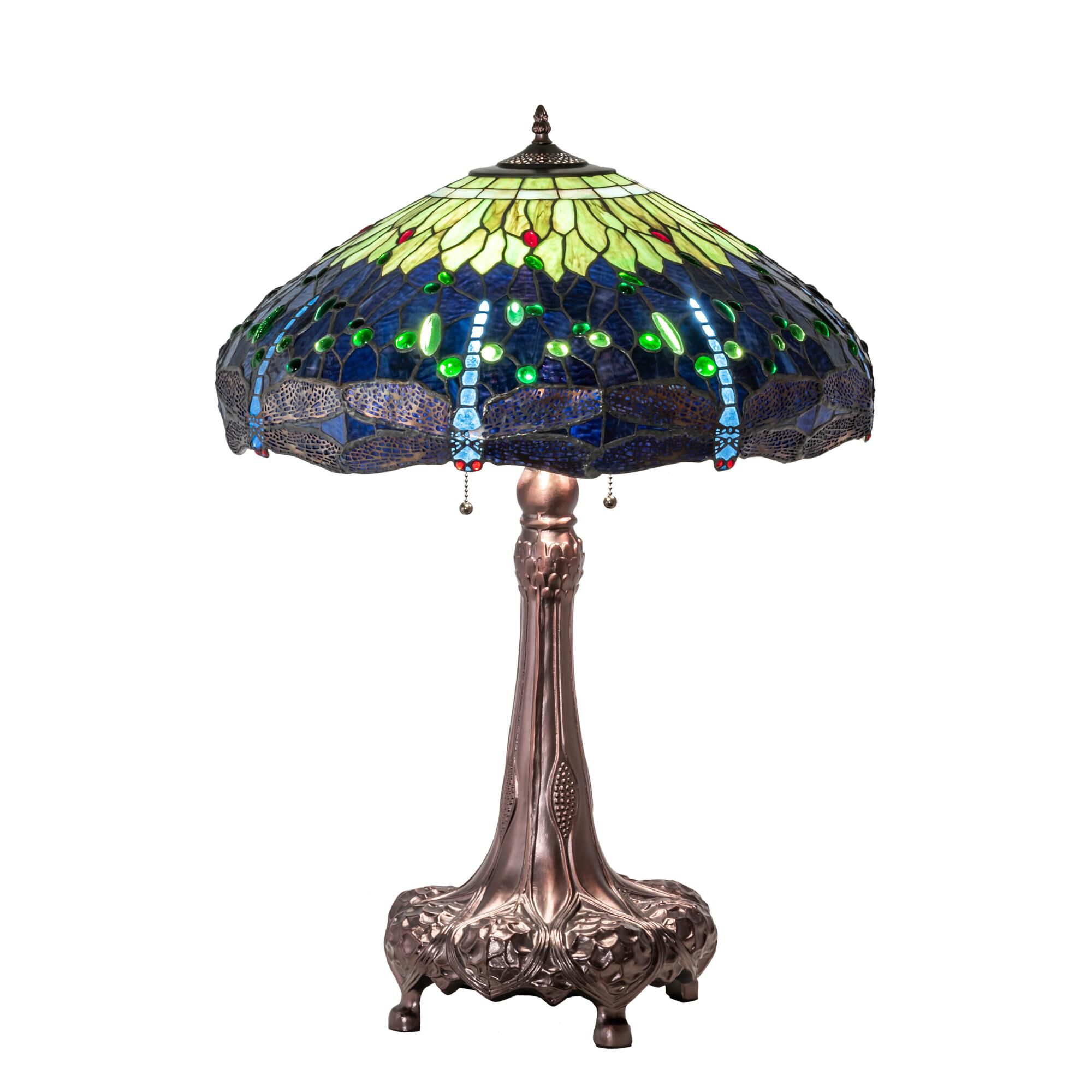 Tiffany Hanginghead Dragonfly 31 Inch Table Lamp by Meyda Lighting