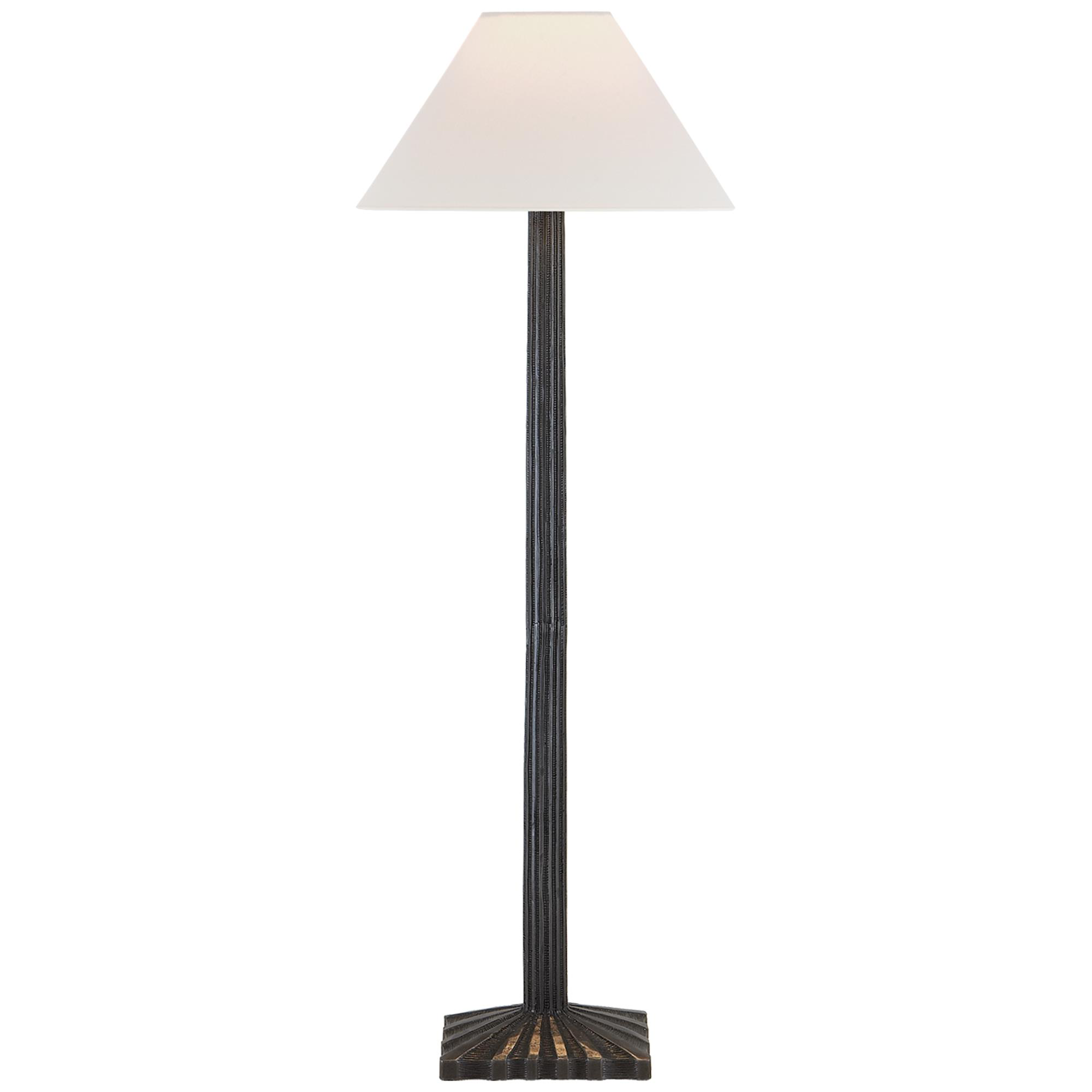 Shown in Aged Iron finish and Linen shade