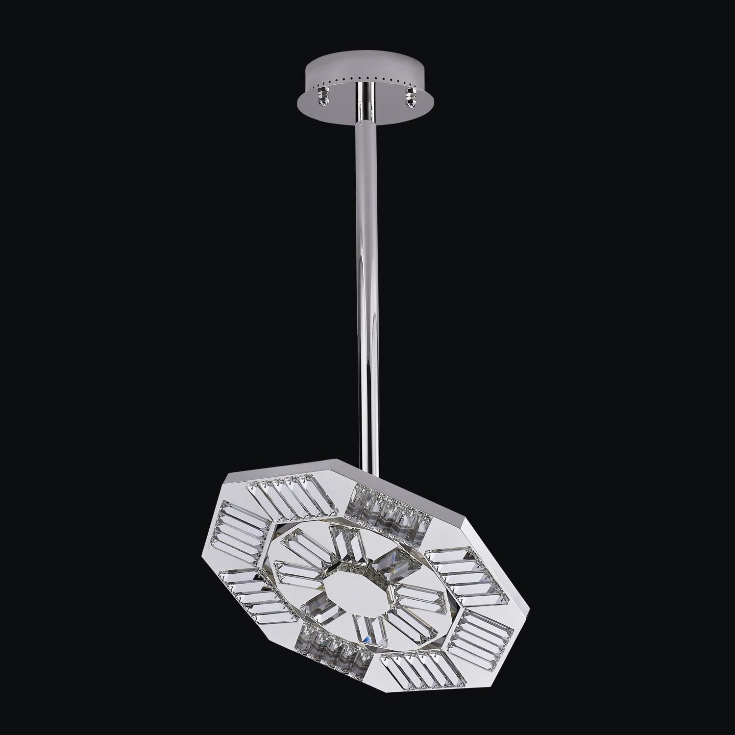 Shown in Polished Silver finish and Firenze Clear crystal and 0.0 glass and 0.0 shade