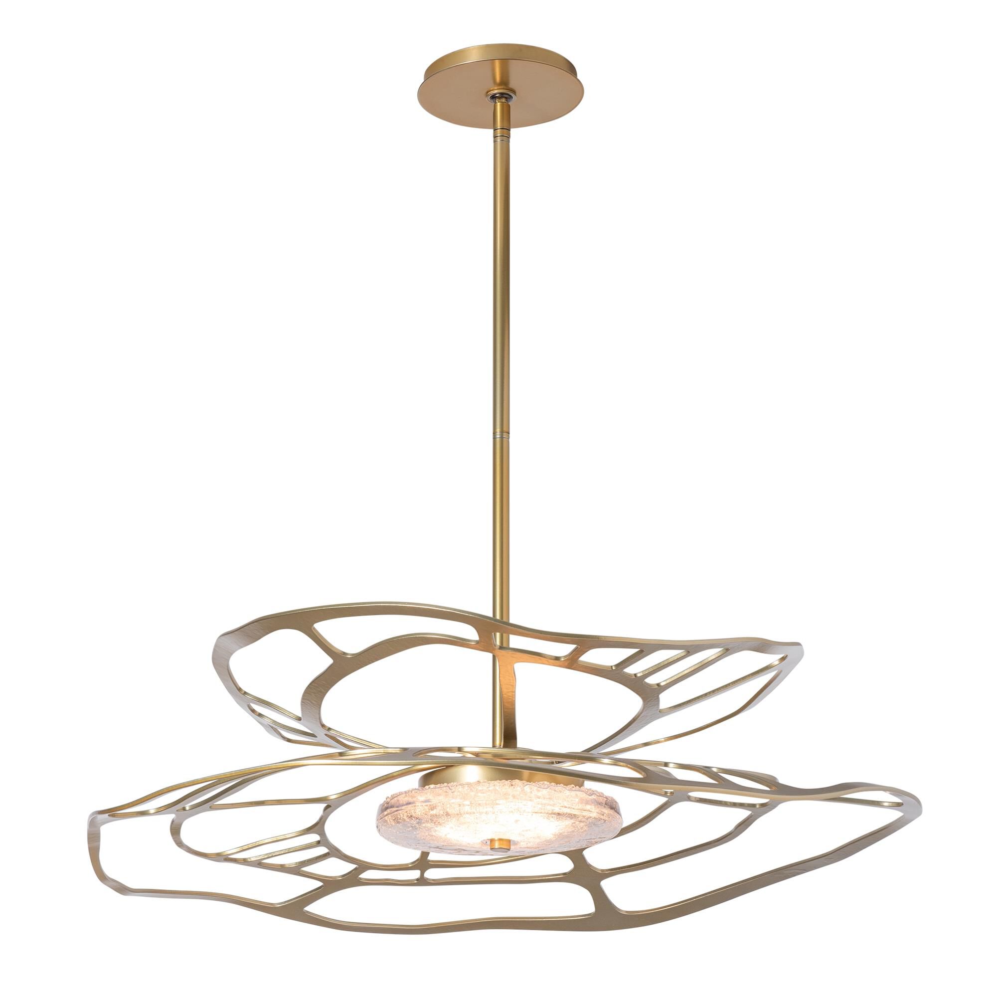 Shown in Modern Brass finish and Clear shade