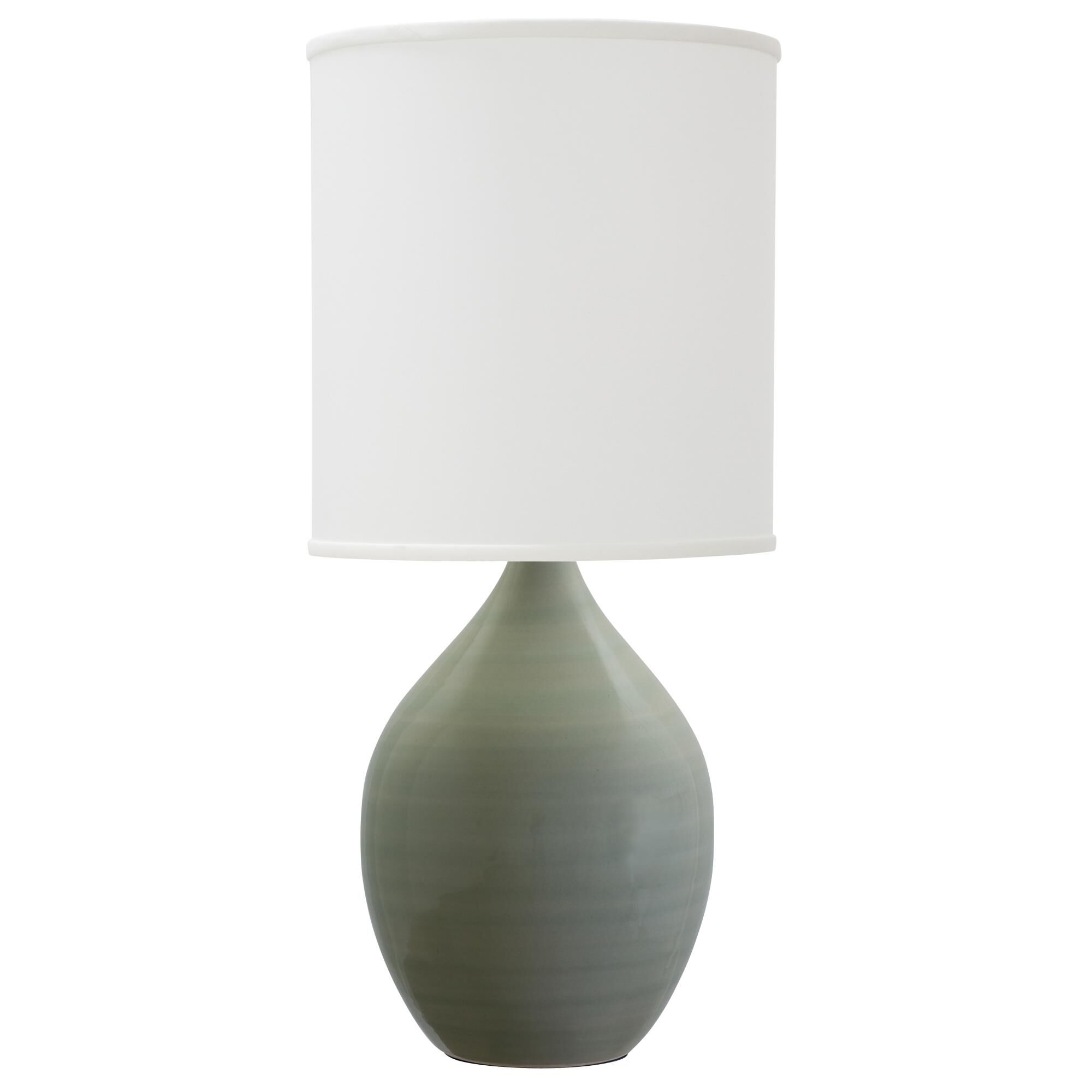 Shown in Celadon finish and Off White Linen Hardback shade