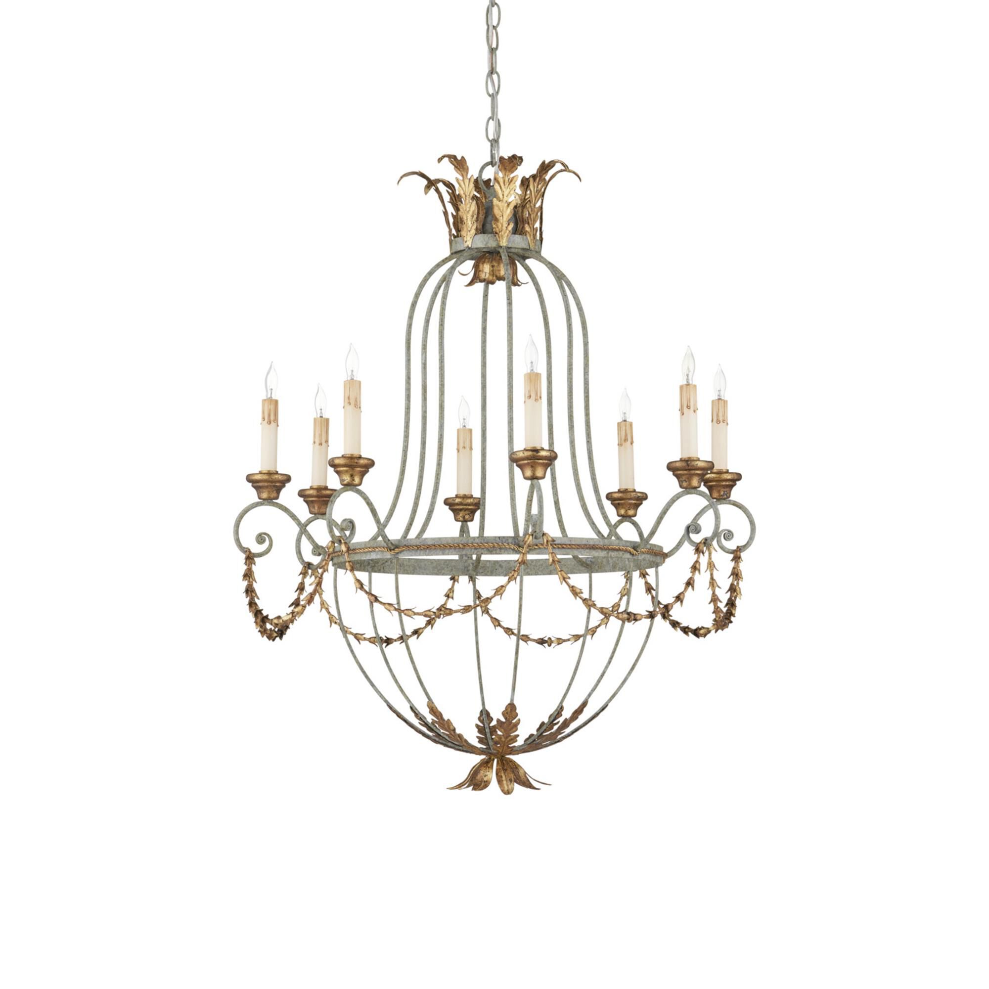 Elegance 29 Inch 8 Light Chandelier,