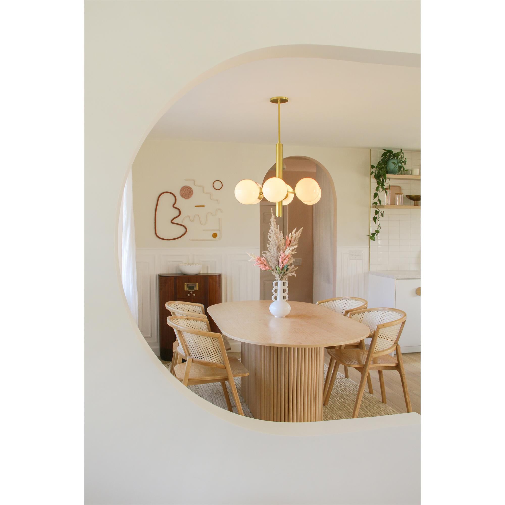 Stella 36 Inch 6 Light Chandelier,