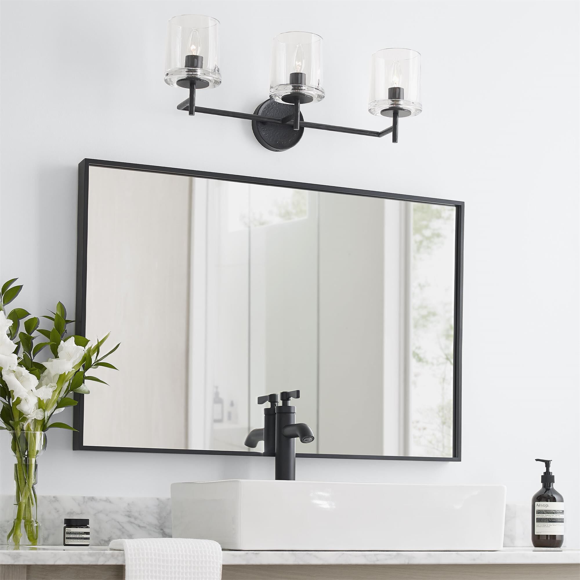 Ellen DeGeneres Marietta 24 Inch 3 Light Bath Vanity Light,