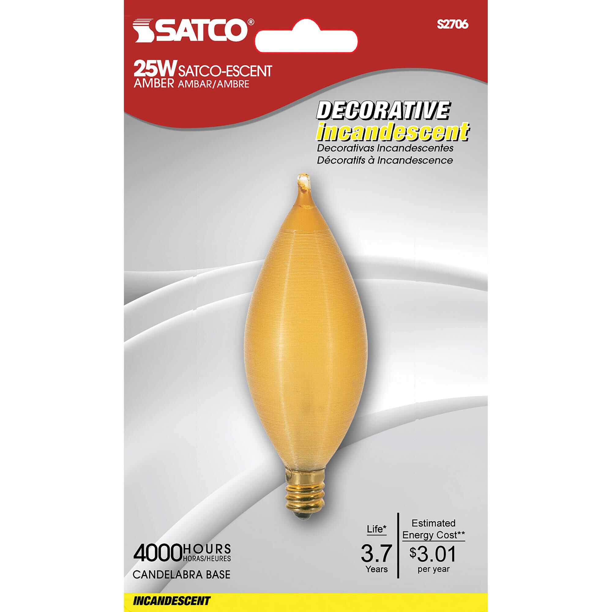 25 Watt C11 Incandescent Light Bulb,