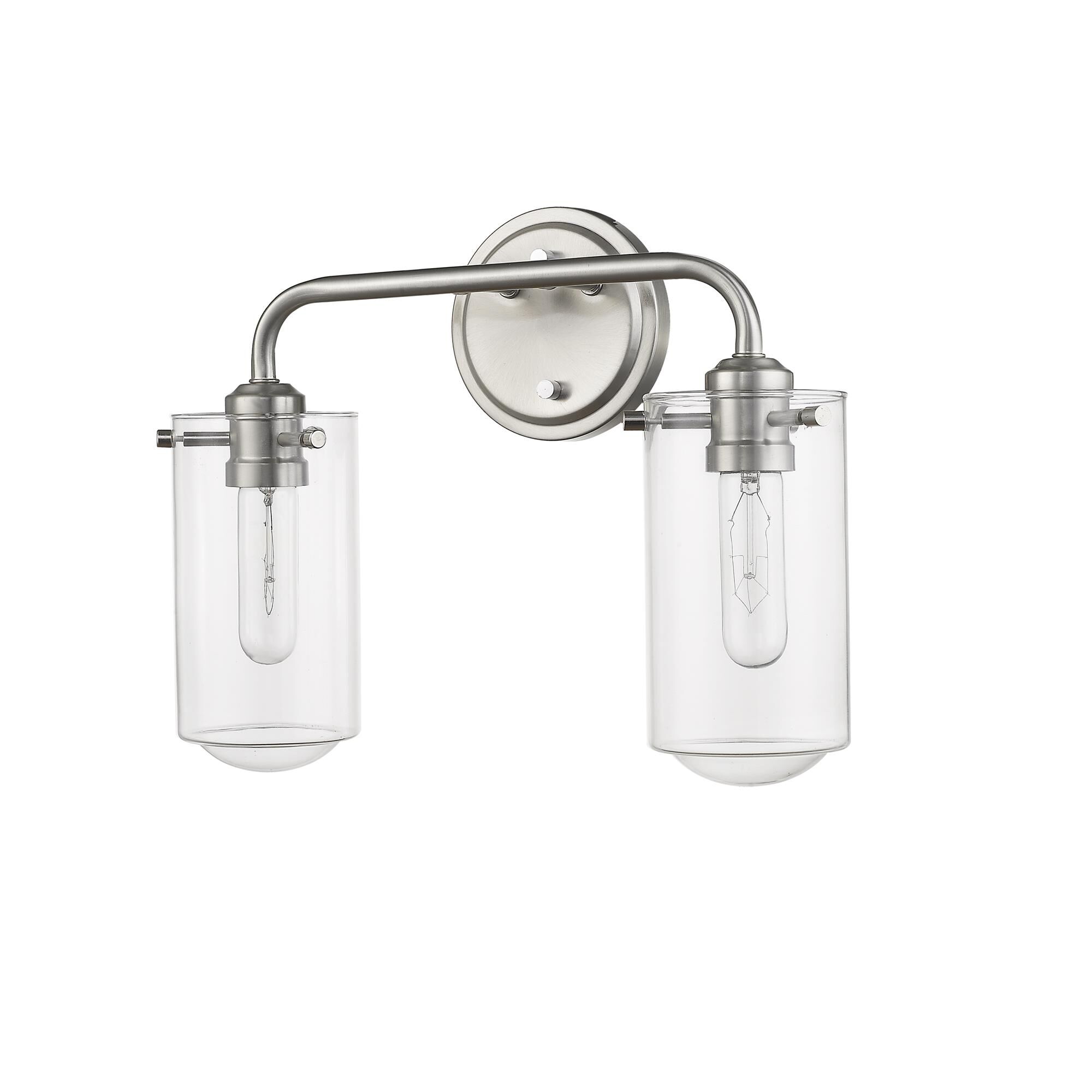 Shown in Brushed Nickel finish and Glass shade