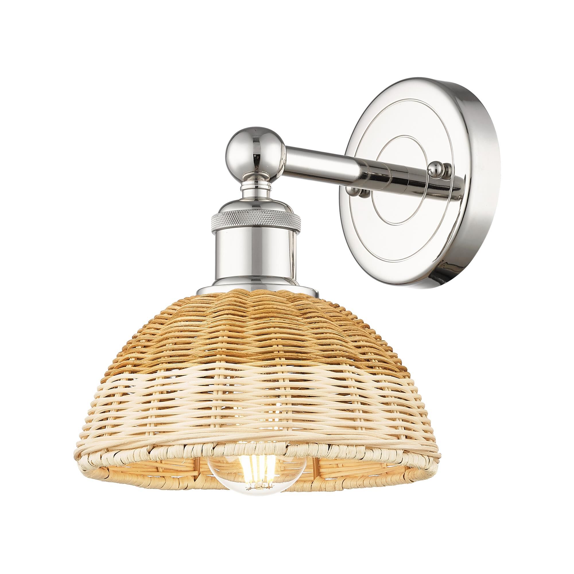 Shown in Polished Nickel finish and Natural shade
