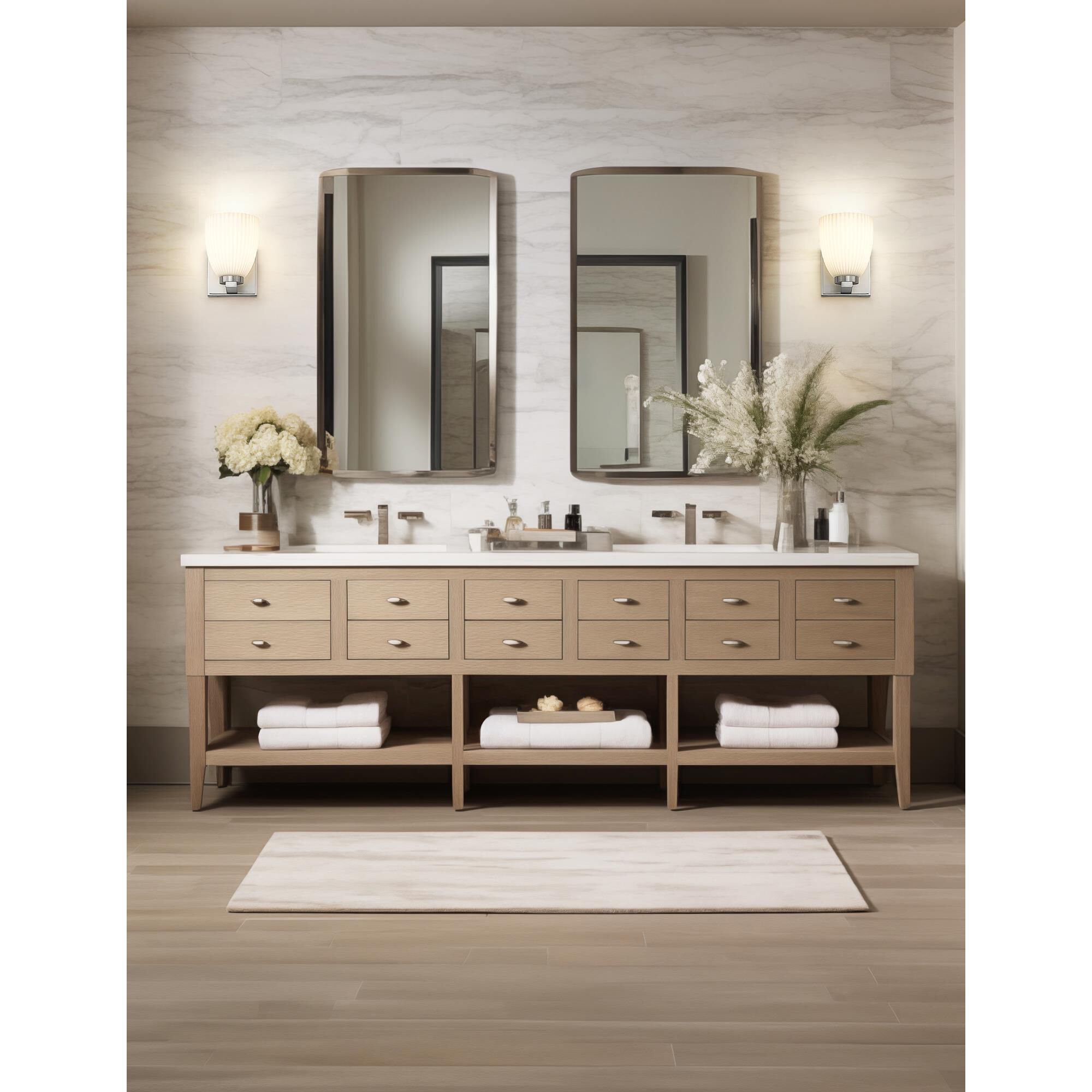 Shown in Brushed Nickel finish and Matte Opal glass and Matte Opal shade