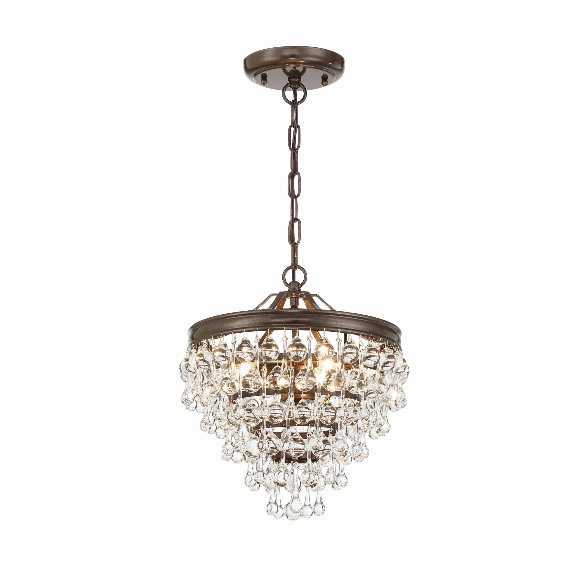 Shown in Vibrant Bronze finish and Clear Glass Drops crystal