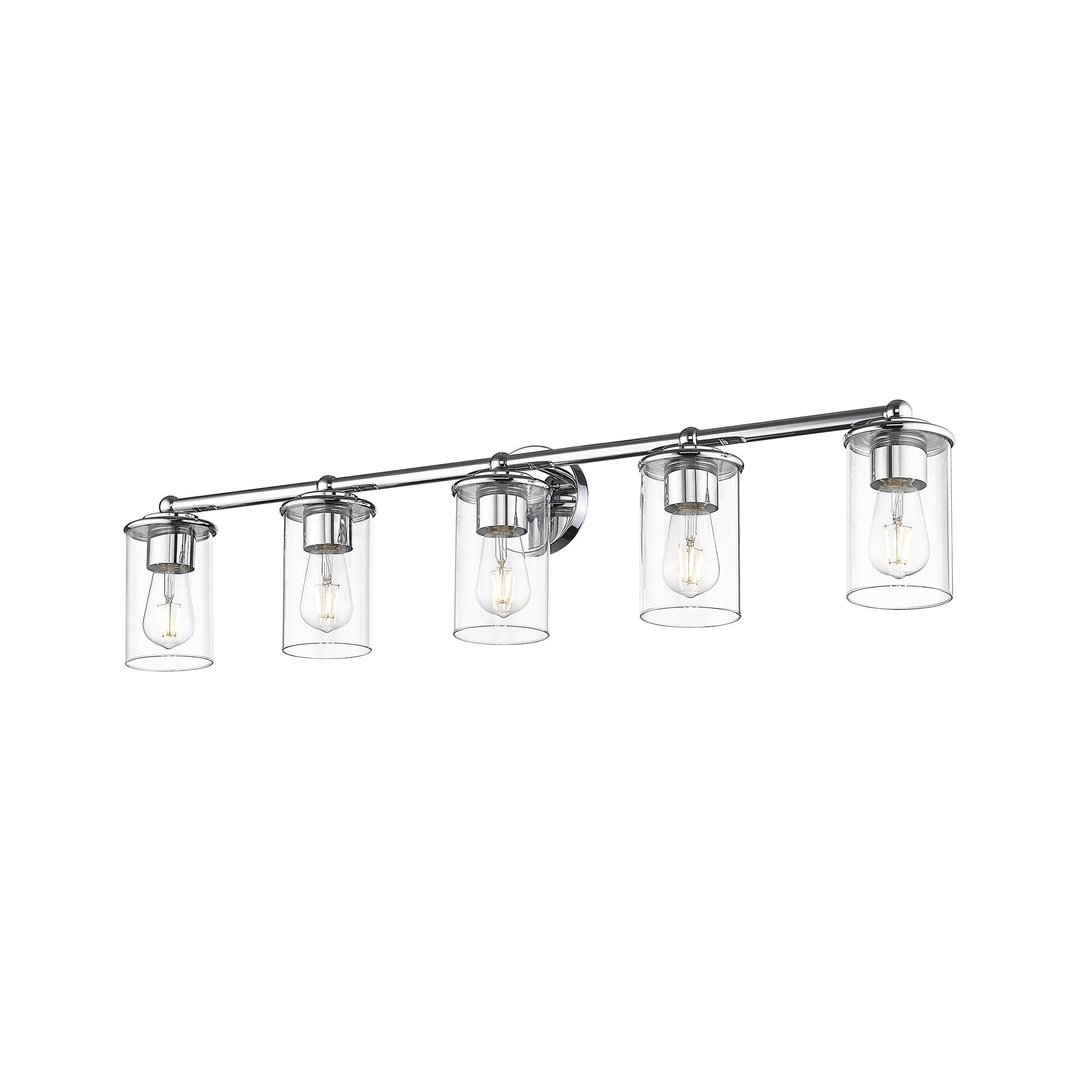 Shown in Chrome finish and Clear glass and Clear shade