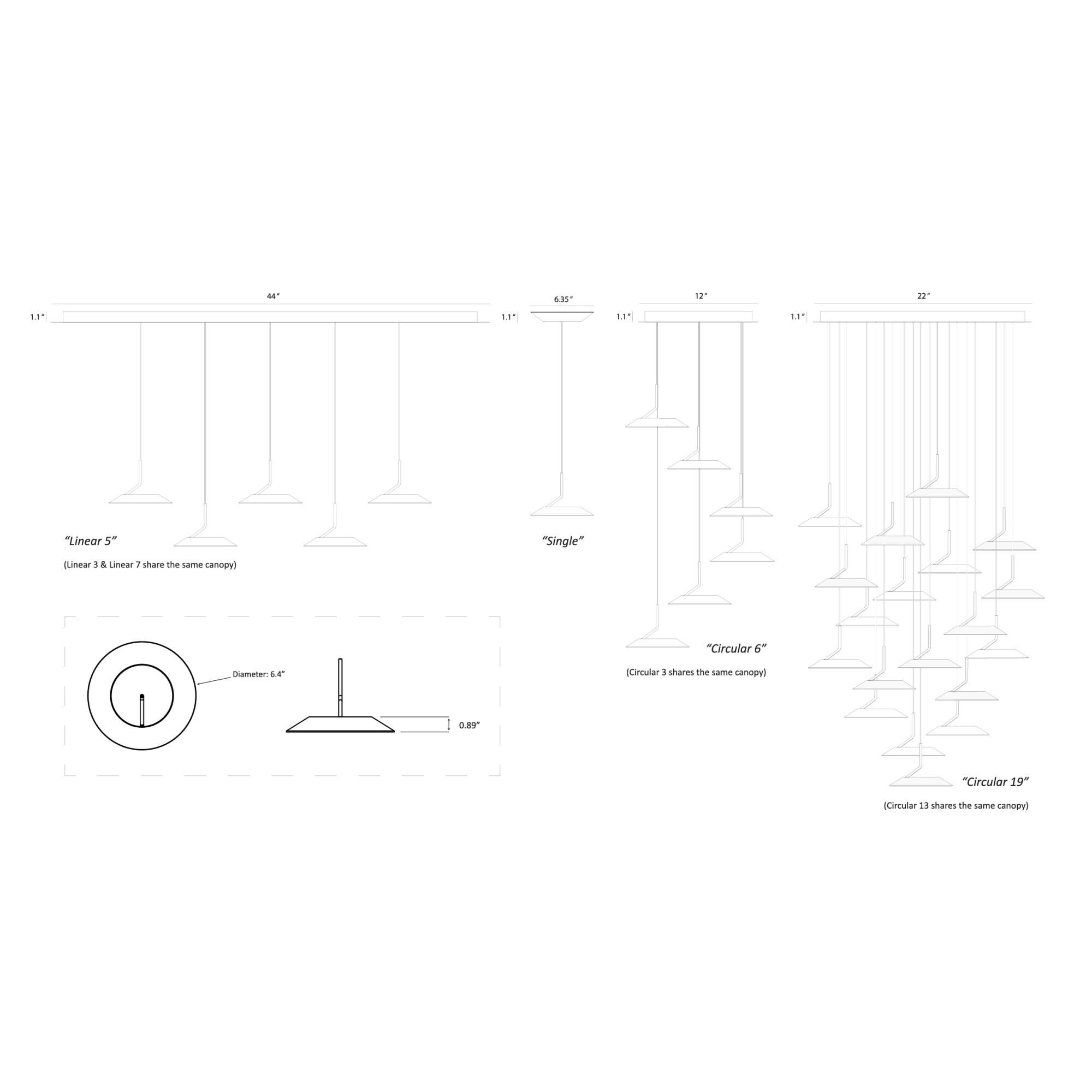 Royyo 22 Inch LED Large Pendant by Koncept