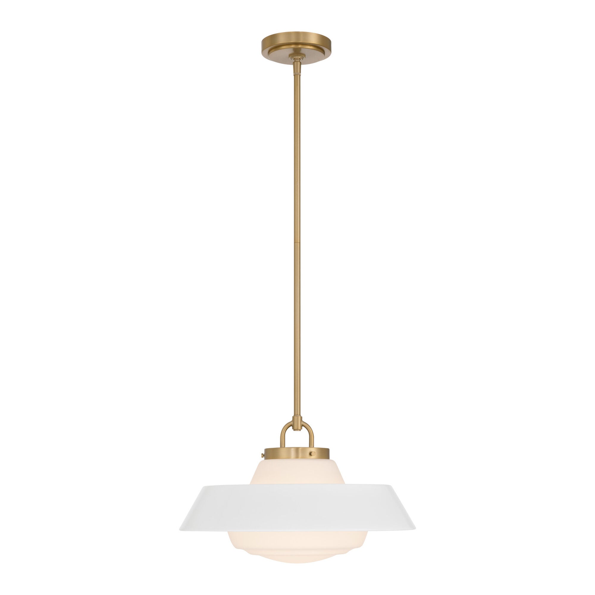 Shown in Vibrant Gold finish and Steel glass and Steel shade