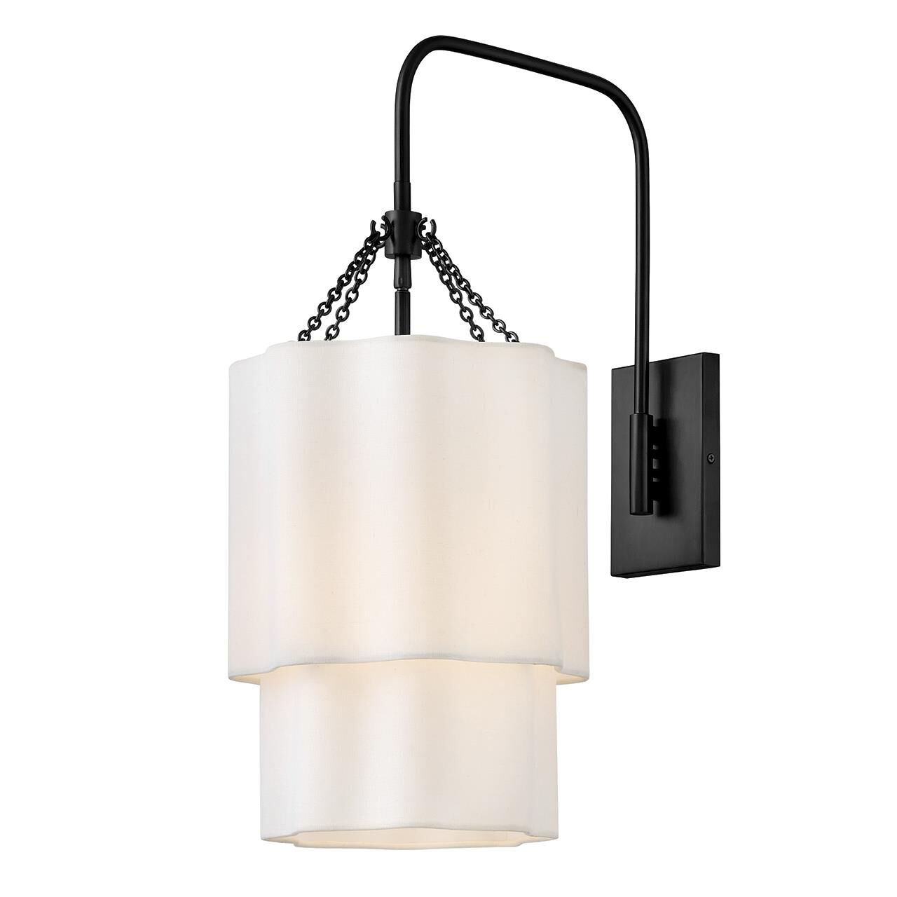 Shown in Black finish and Off-White Linen shade