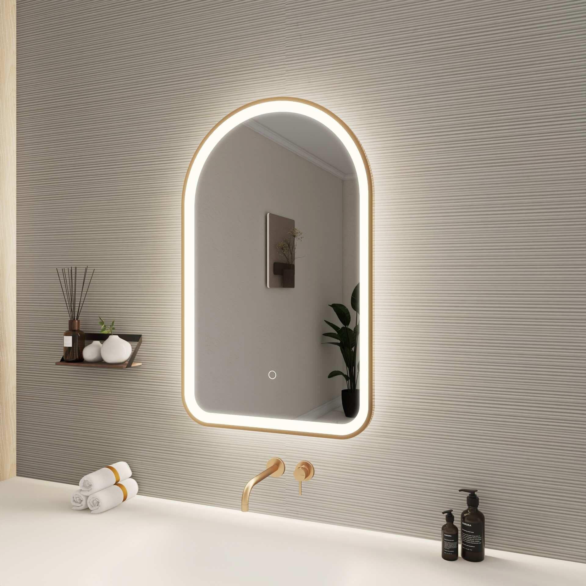 Harmoni 32 Inch Arched LED Lighted Mirror by Elegant Decor