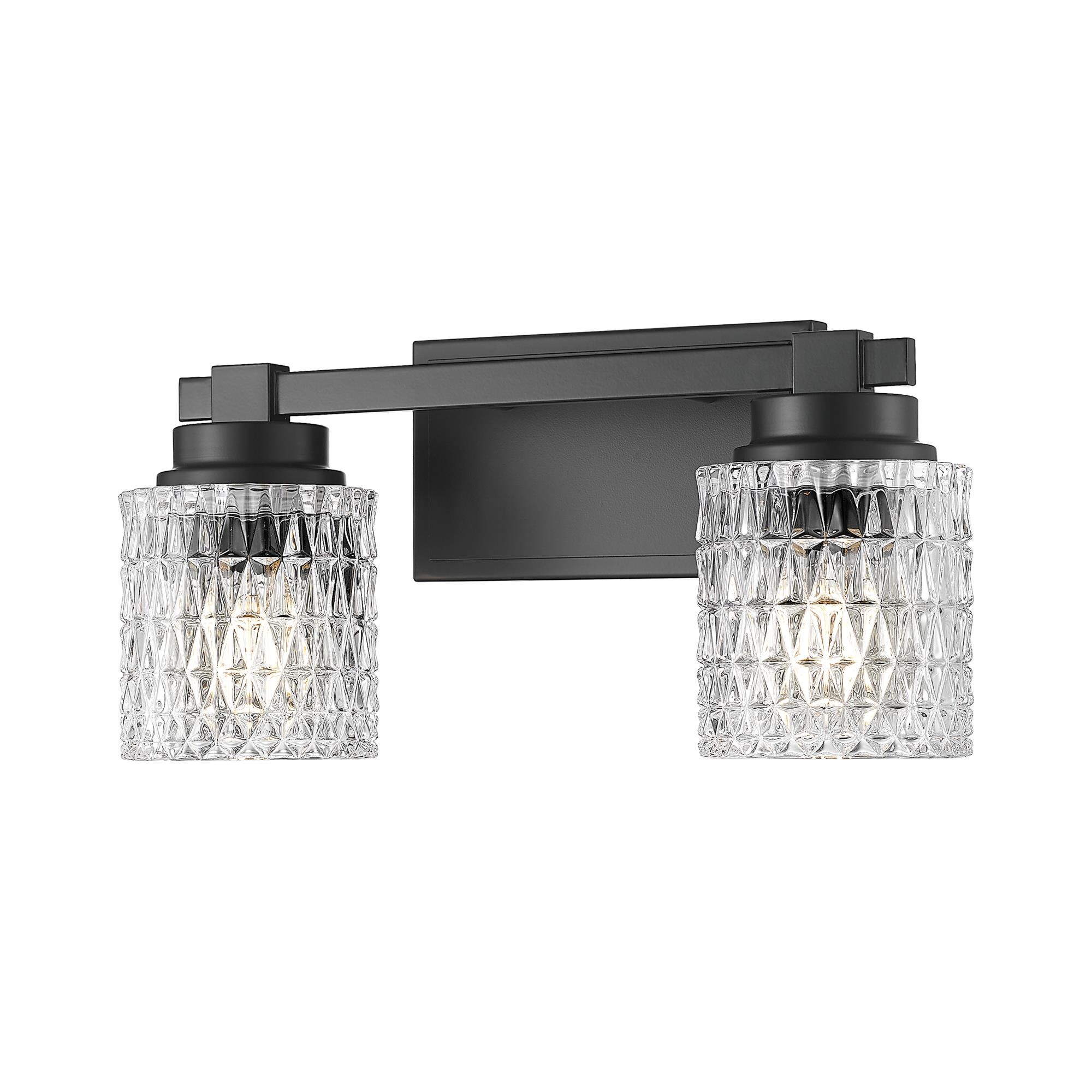 Shown in Matte Black finish and Clear Diamond glass