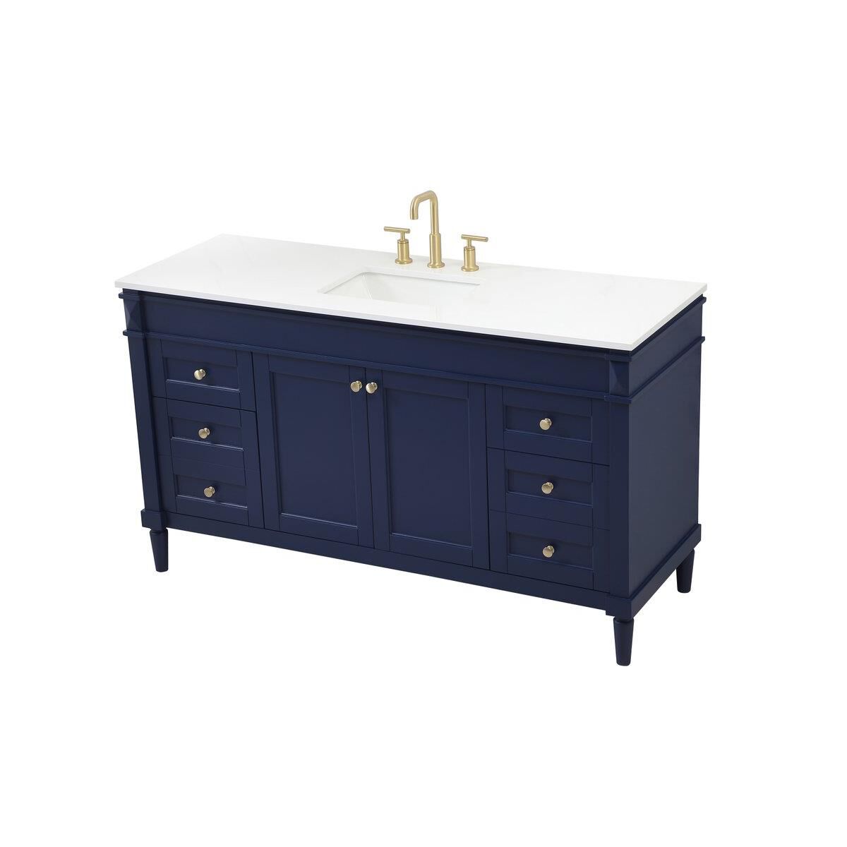 Shown in Blue finish and Single Bathroom Vanity accent