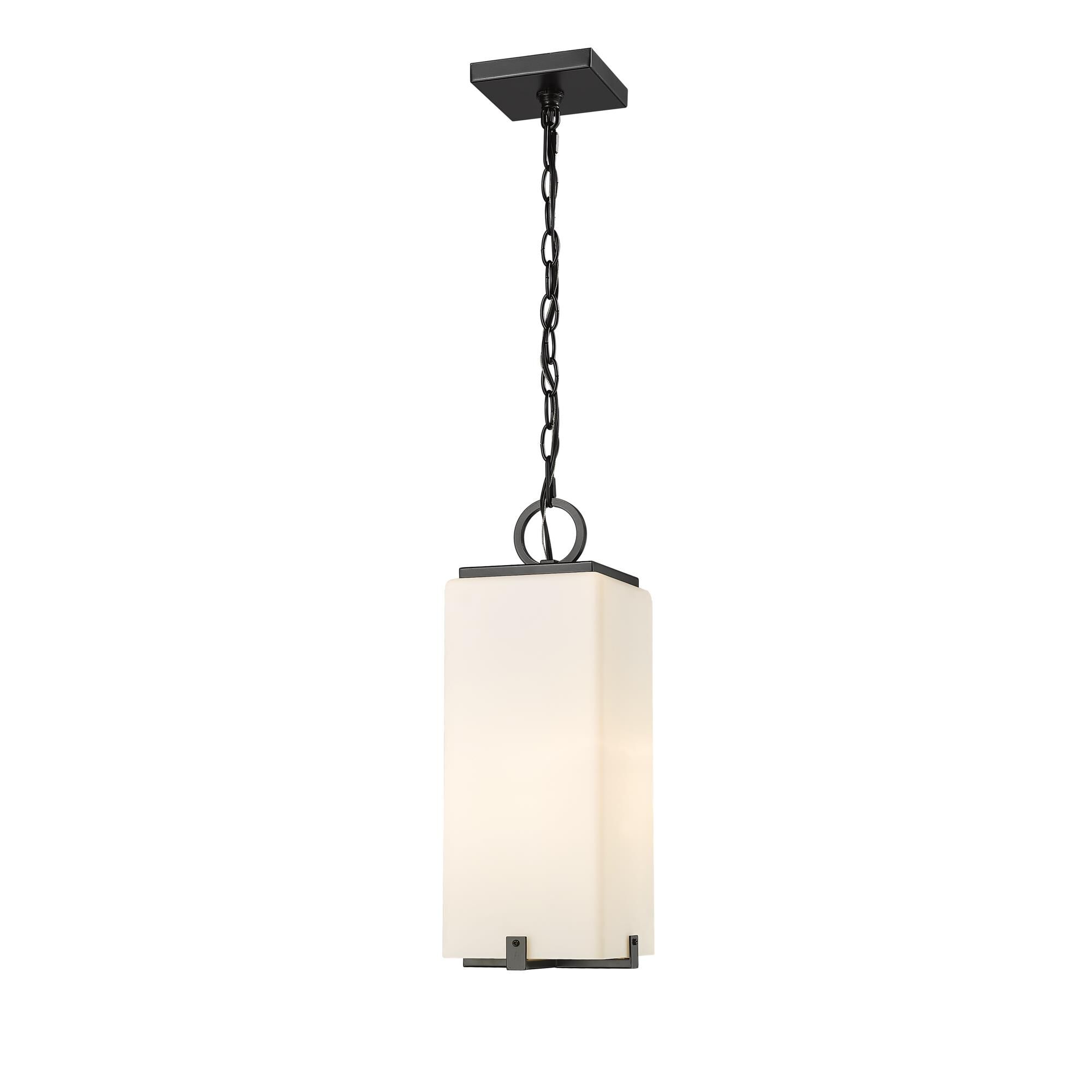 Shown in Black finish and Glass shade