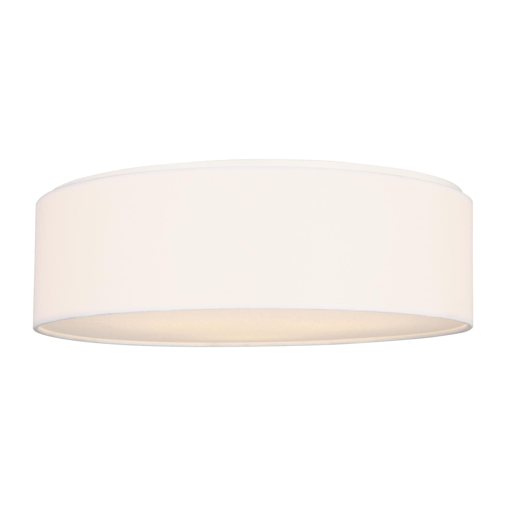 Shown in Matte White finish and White Linen Fabric shade