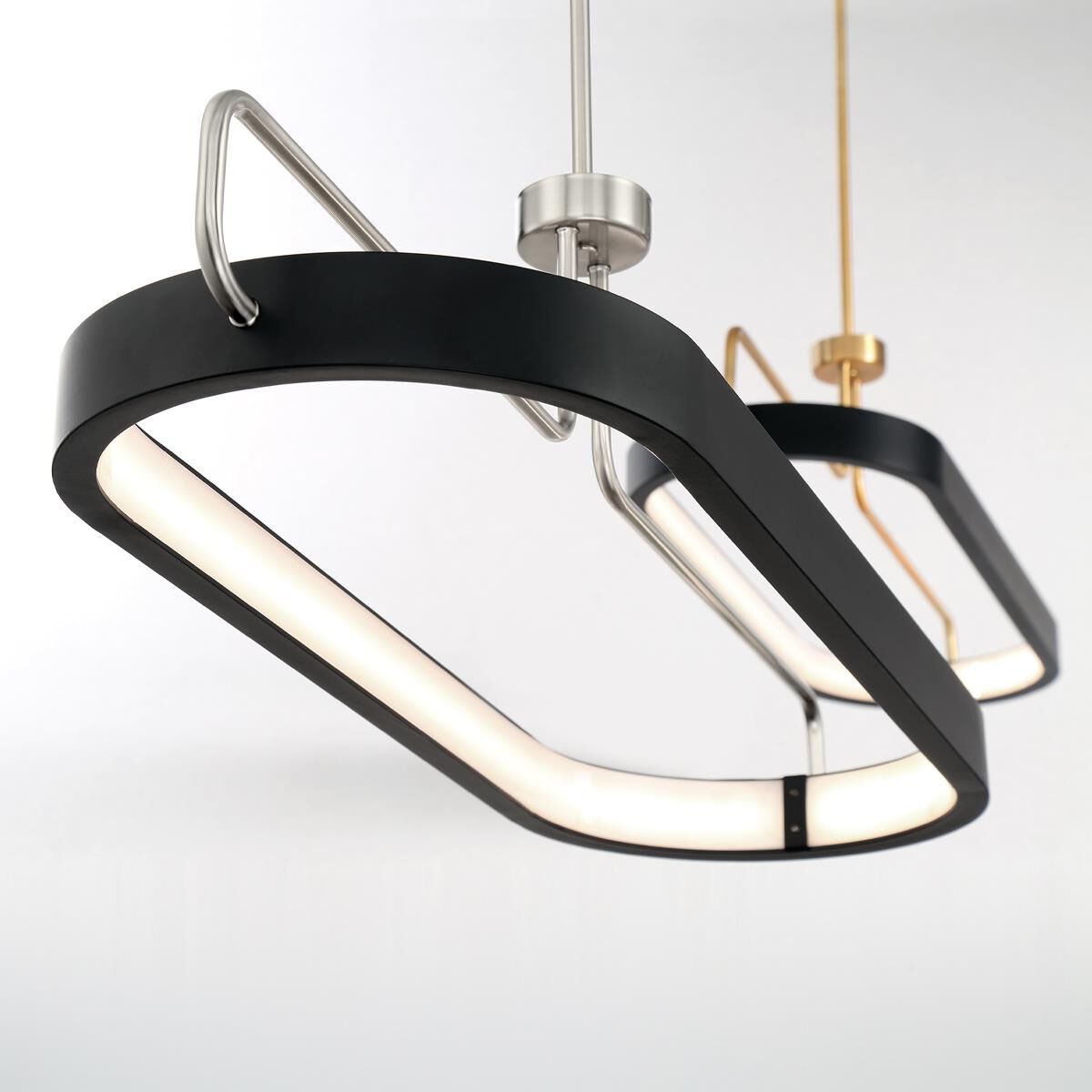 Shown in Brass finish and Black accent