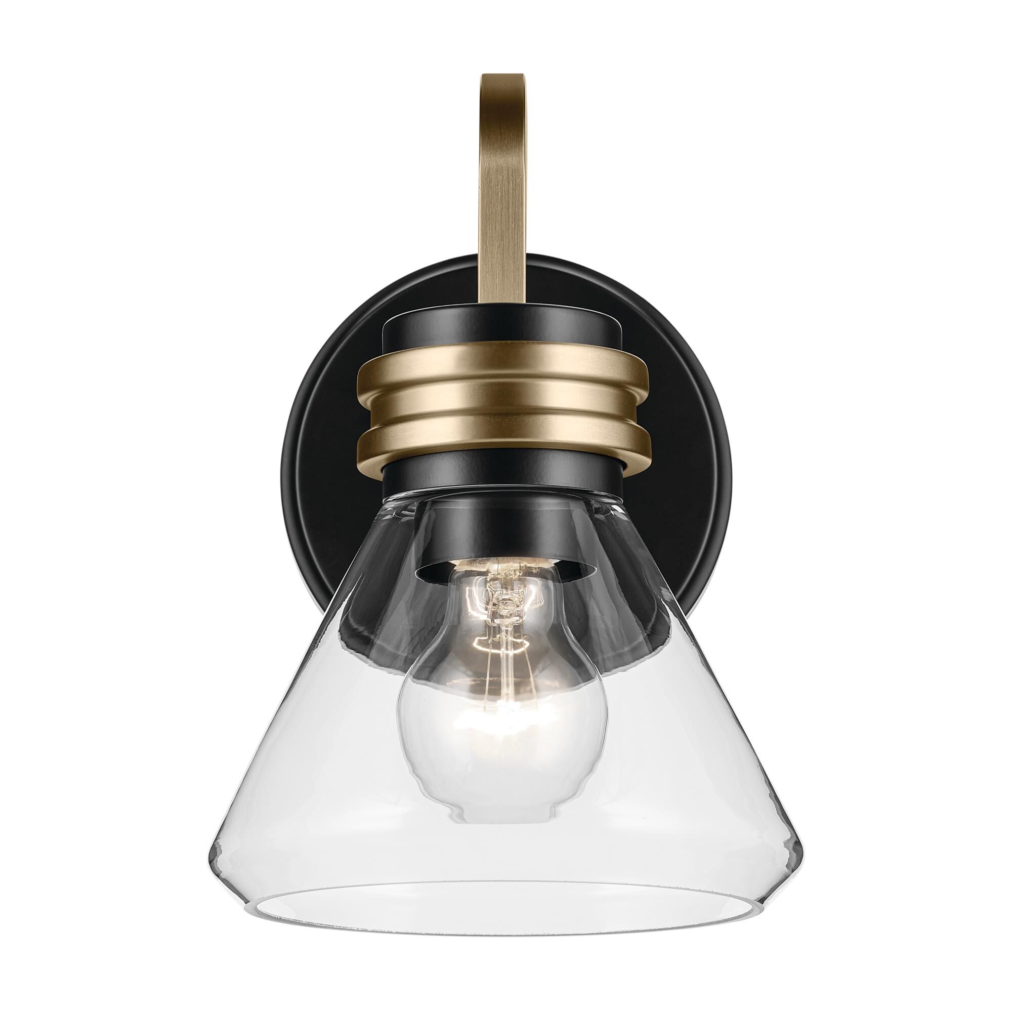 Shown in Black finish and Clear glass