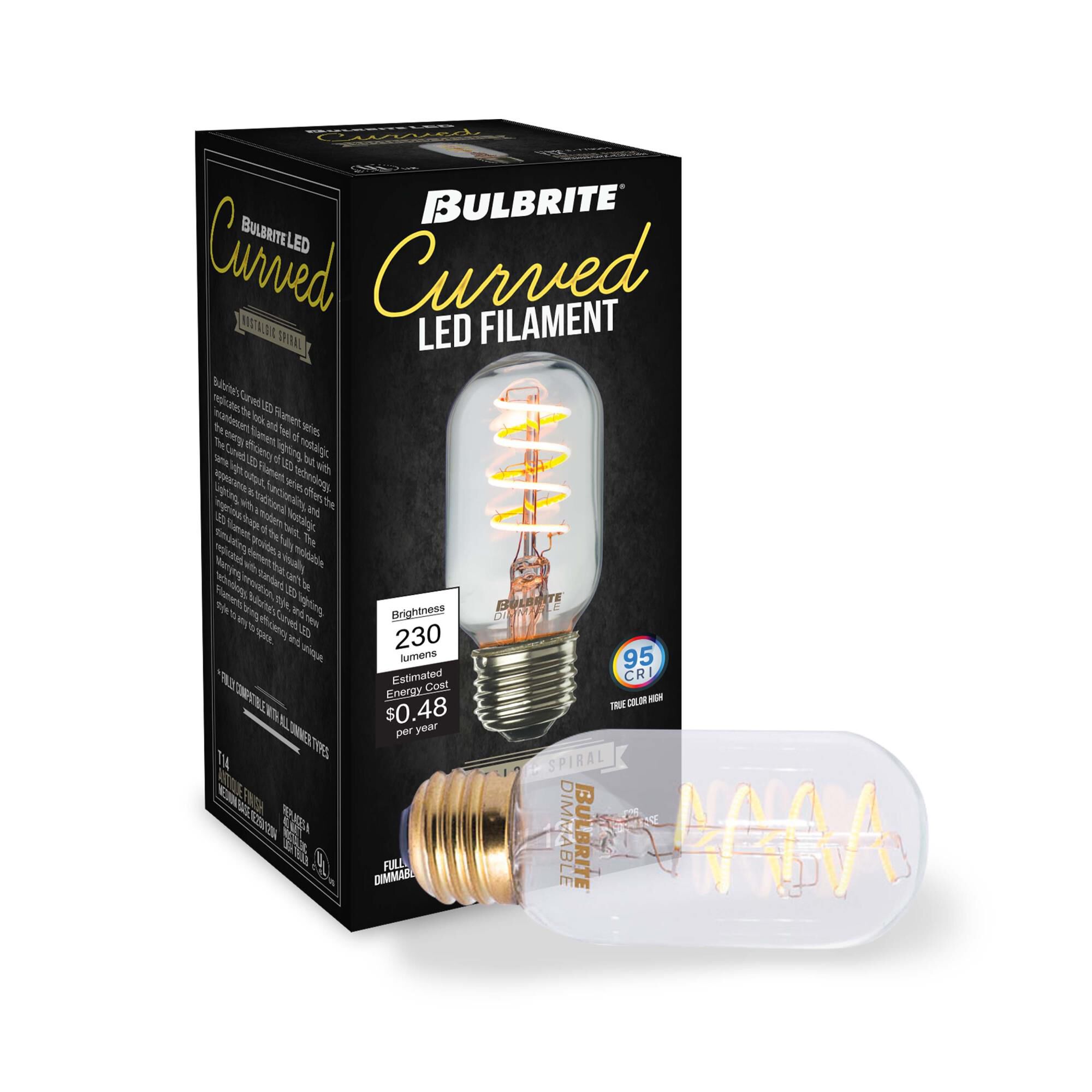 Dimmable 4 Watt 2200K T14 LED Light Bulb by Bulbrite