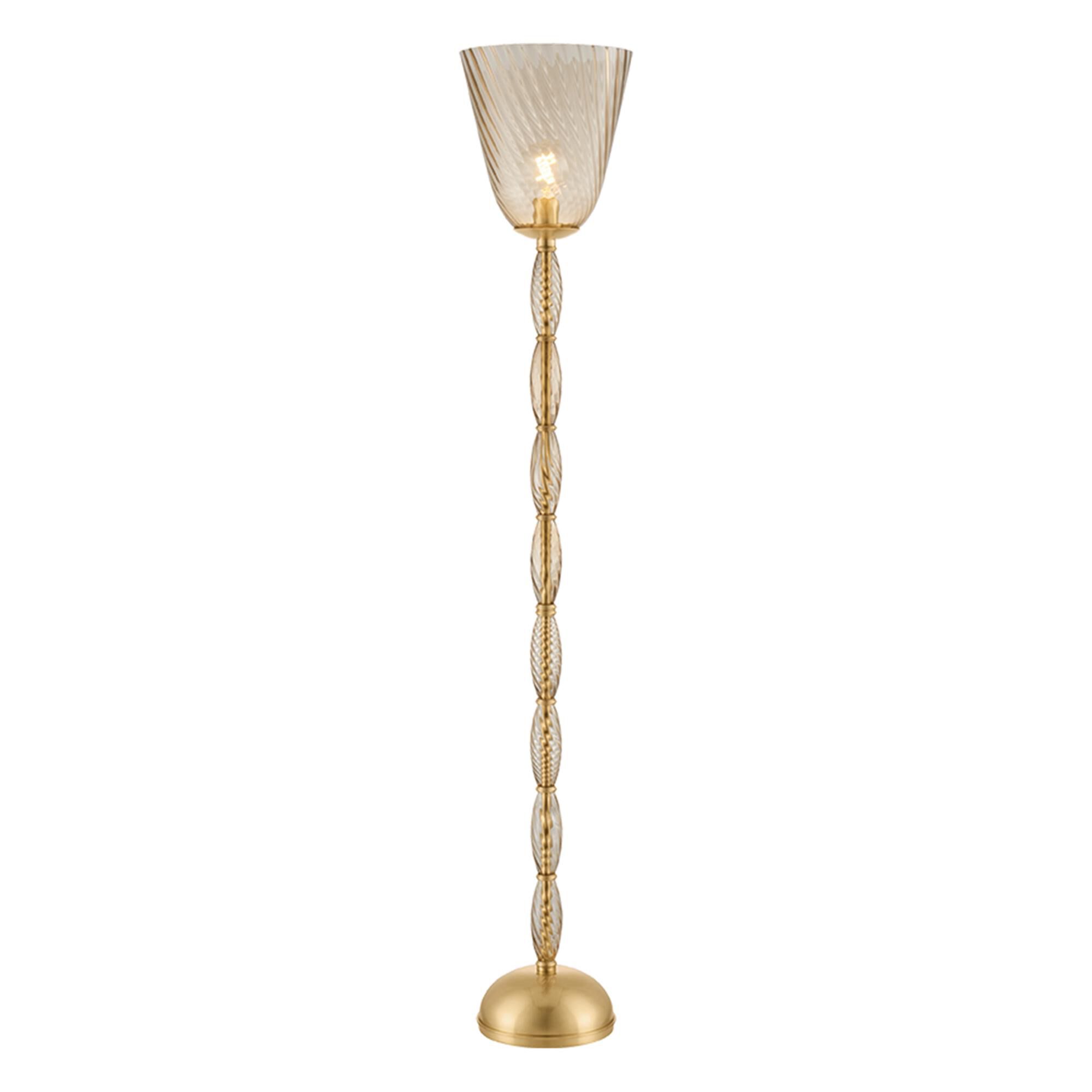 Shown in Aged Brass finish and Light Bronze with Optic  glass