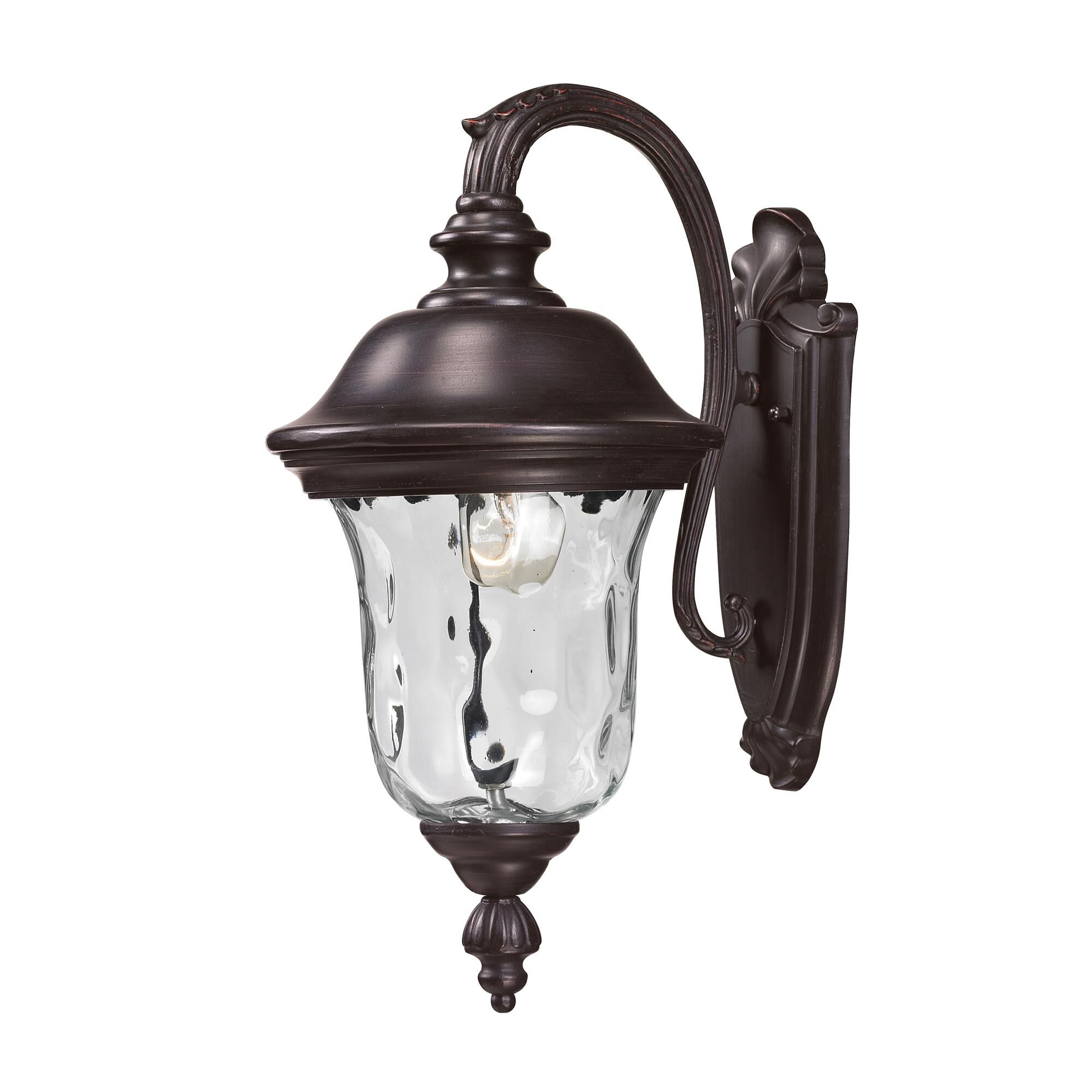 Shown in Bronze finish and Glass shade