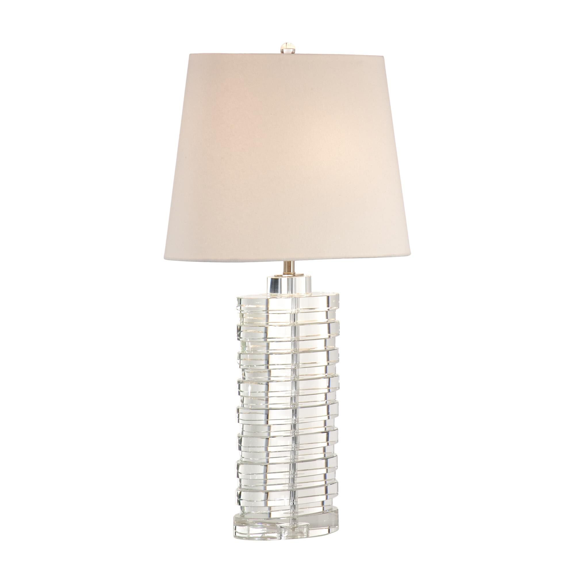 Shown in Brushed Nickel finish and Clear crystal and Silk shade